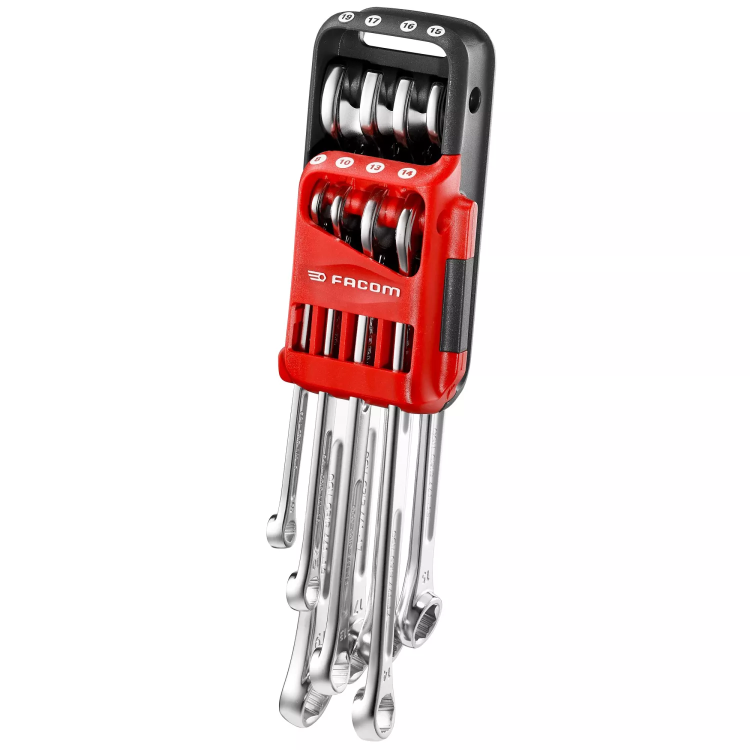 Facom 441.JV8GRPPB jeu de clés mixtes 8 pièces profil OGV en support - 8-19mm - grip XL