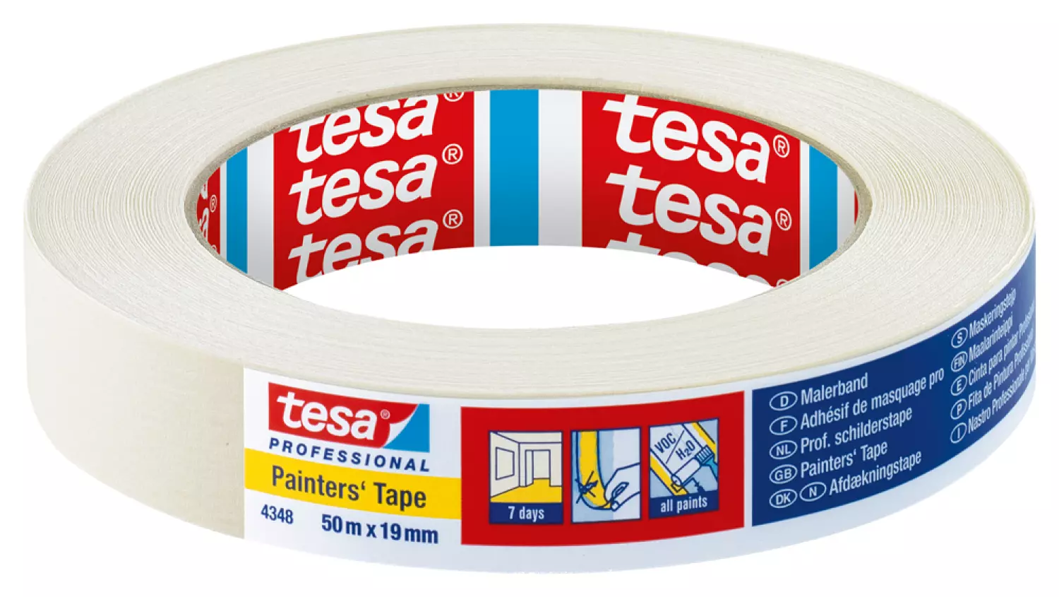 Tesa 4348 Schilderstape - Creme - 19mm x 50m-image