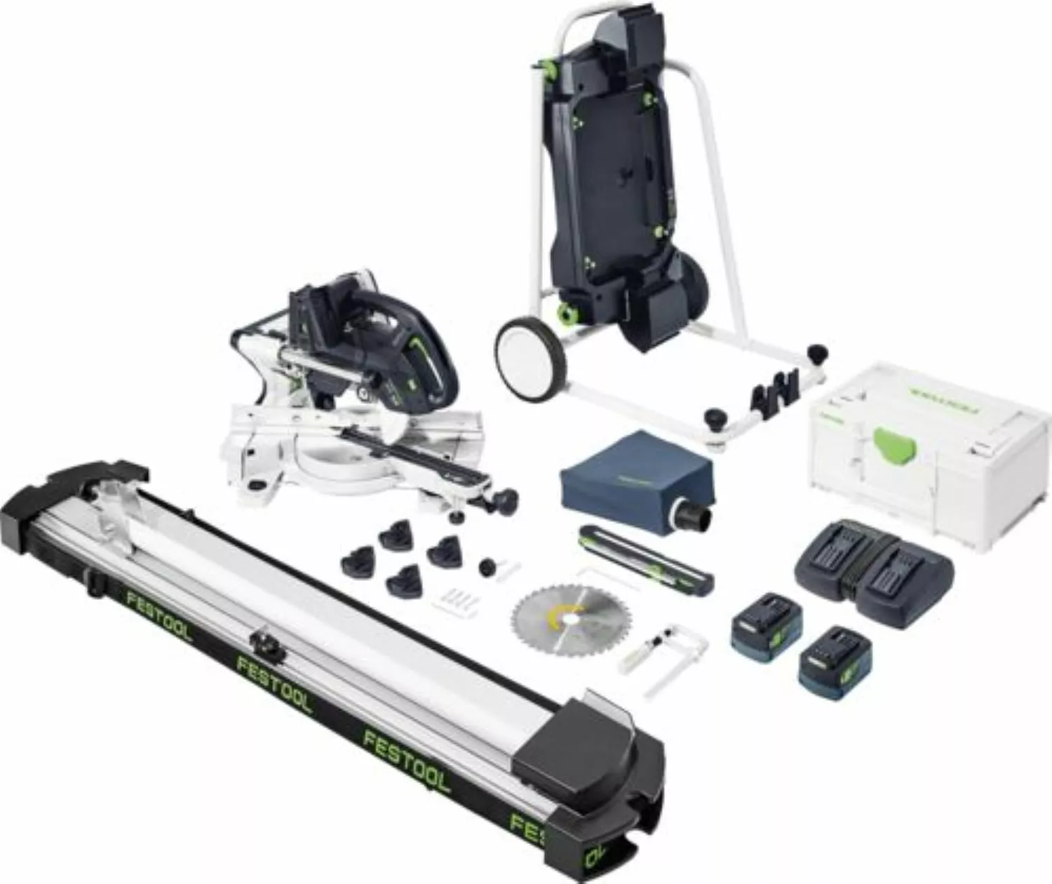 Festool KSC 60 EB 5,0 I-UG-Set KAPEX 2x18V Accu-afkortzaag set (2x 5.0Ah accu) met onderstel-image