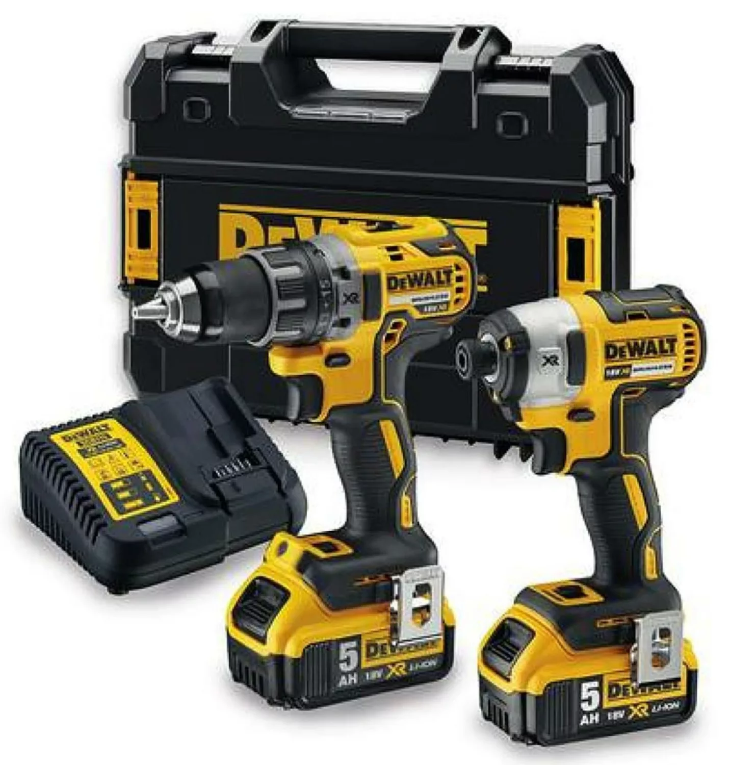 DeWALT DCK268P2T-QW 18V Li-ion XR accu boor-/schroefmachine (DCD791) & accu slagschroevendraaier (DCF887) combiset (2x 5,0Ah) in TSTAK - koolborstelloos-image