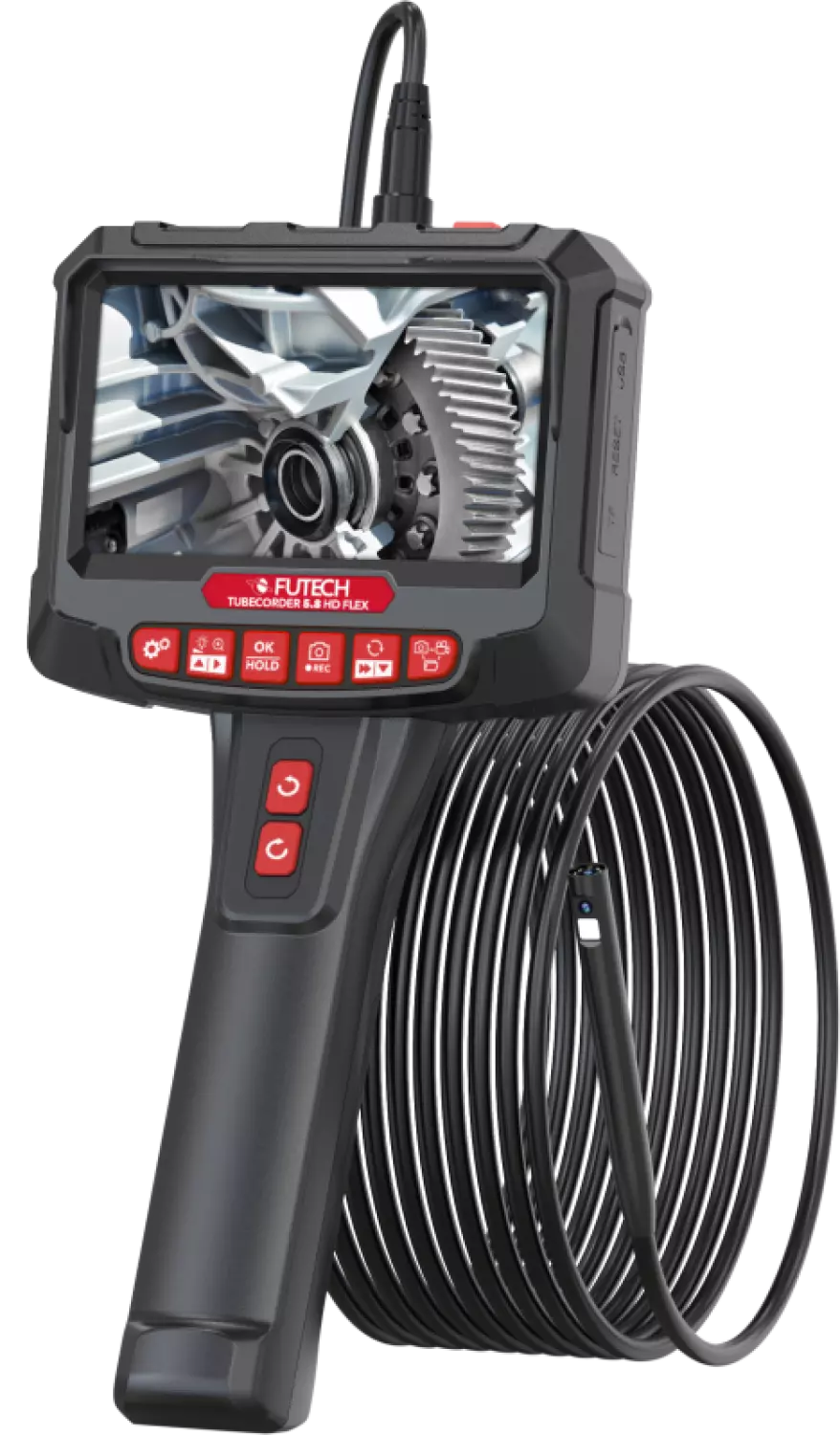 FUTECH Tubecorder 5.8 Flex Inspectiecamera - 8mm x 5m - 360° draaibare camera-image