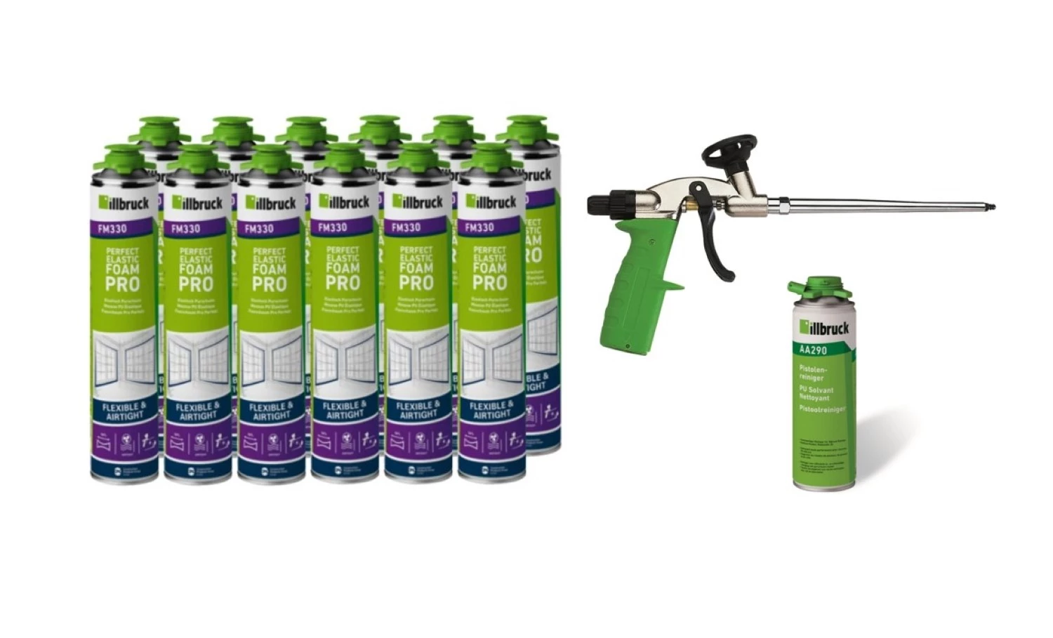 Illbruck PUR Super Set comprenant un pistolet, un nettoyant et 12 FM330-image