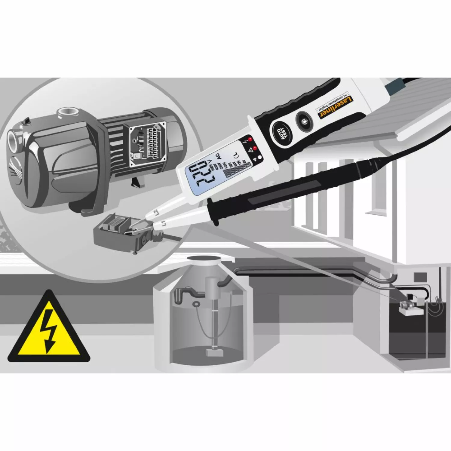 Laserliner AC-tiveMaster Digital Spanningstester met LCD scherm - AC/DC 6-690V-image