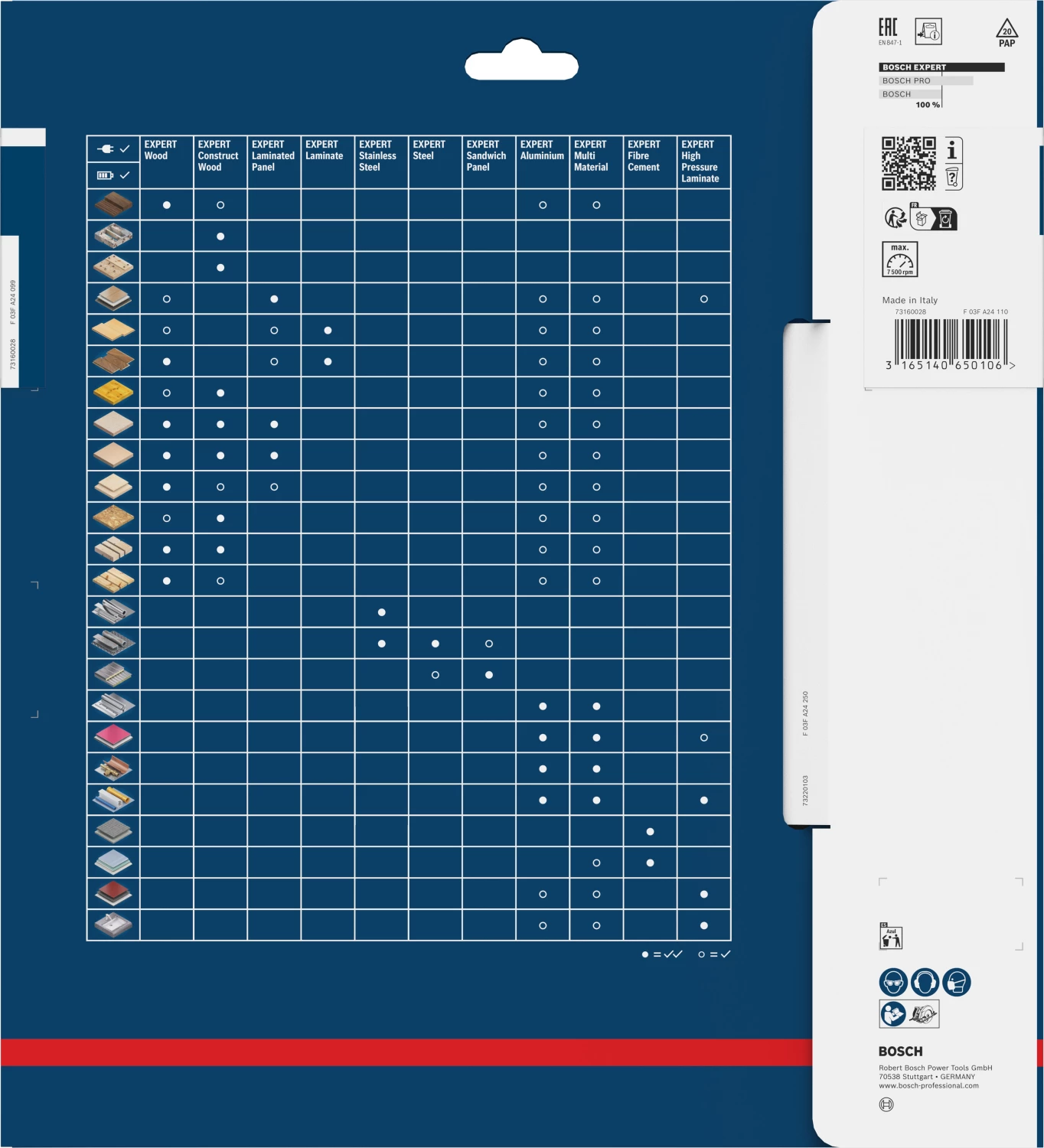 Bosch 2608642528 - Lame de Scie Circulaire Expert pour Multi Material, 254 x 30 x 2,4 mm, 80D-image
