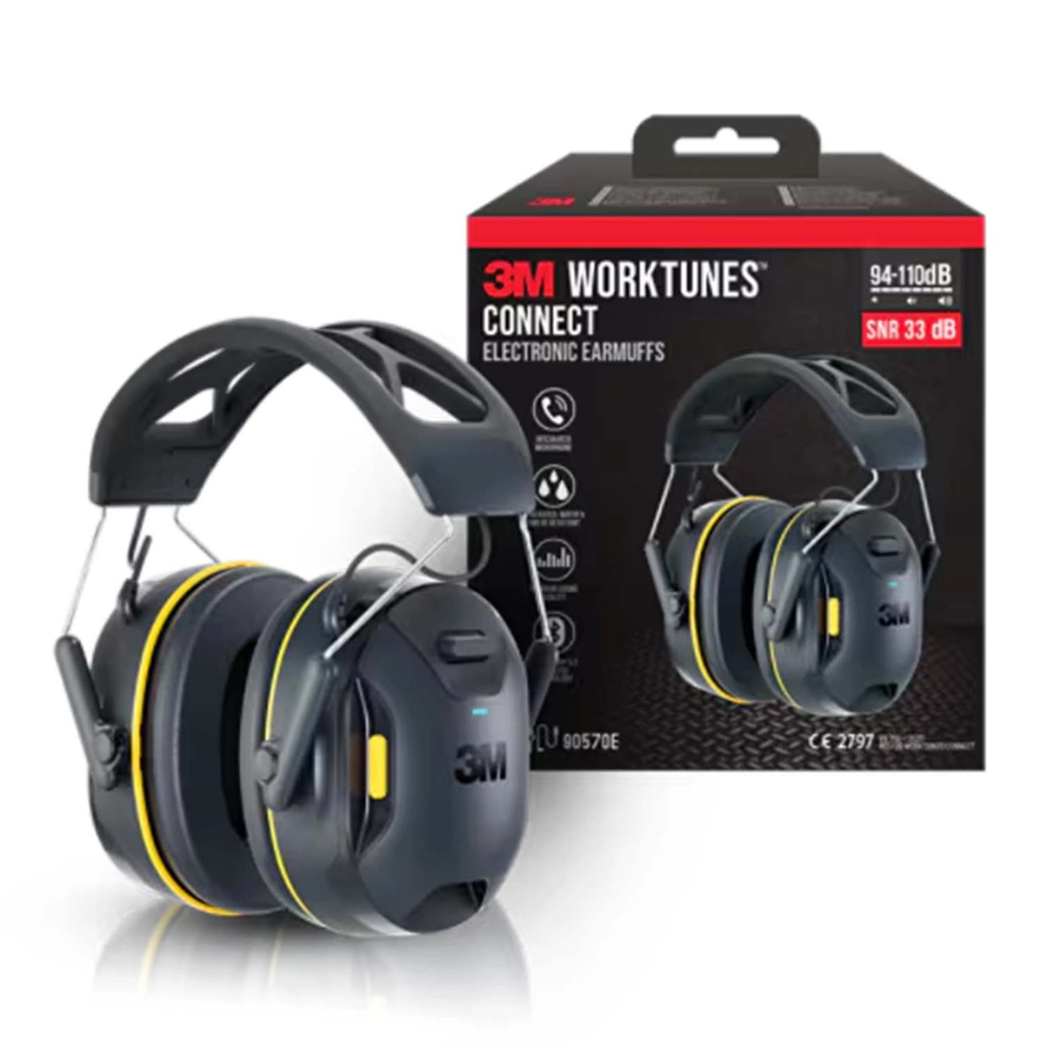 3M 90570E-1 WorkTunes Connect Protection auditive - Bluetooth - SNR 33 dB-image