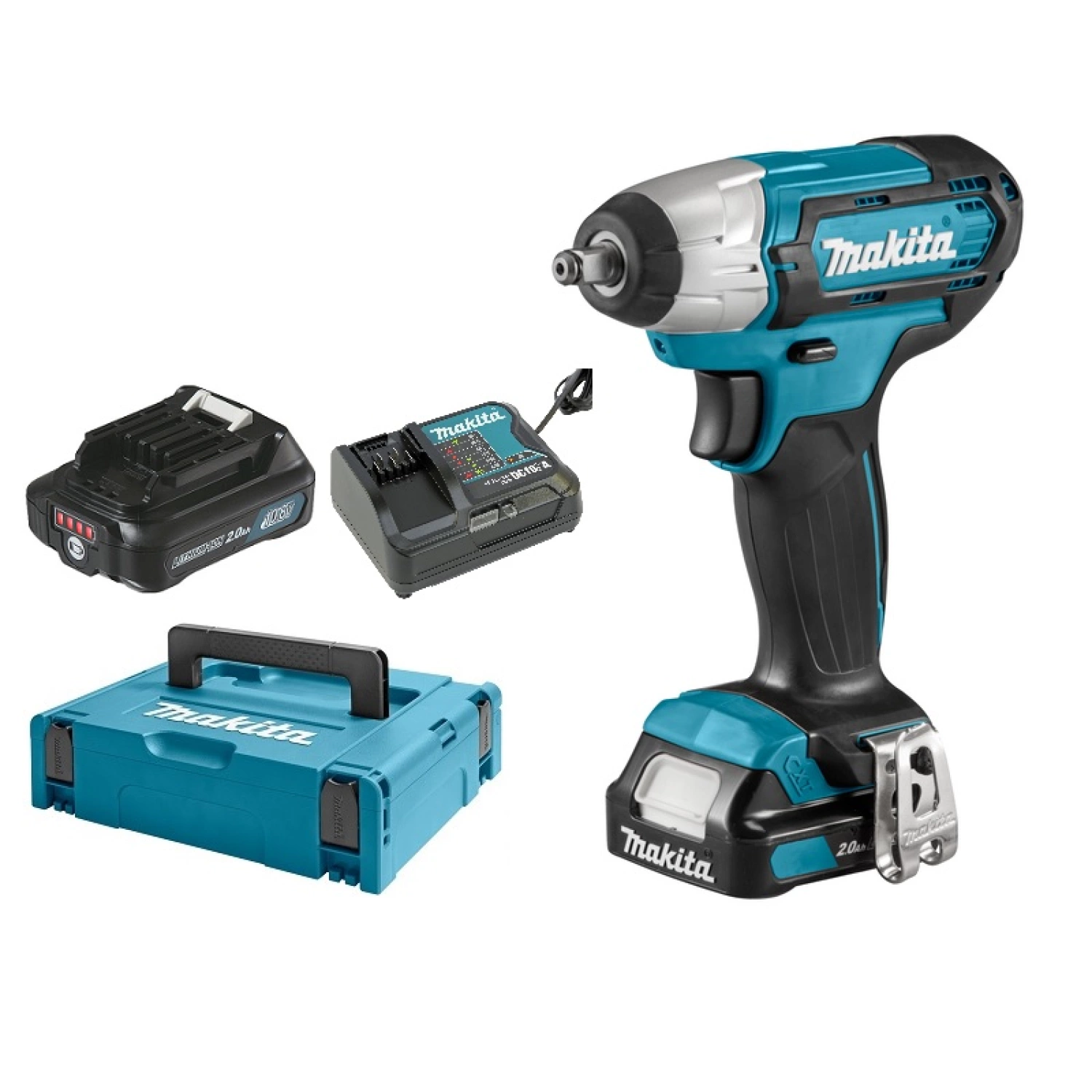 Makita TW140DSAJ 10,8V Li-Ion Accu slagmoersleutel set (2x 2.0Ah accu) in Mbox - 140Nm - 3/8"-image