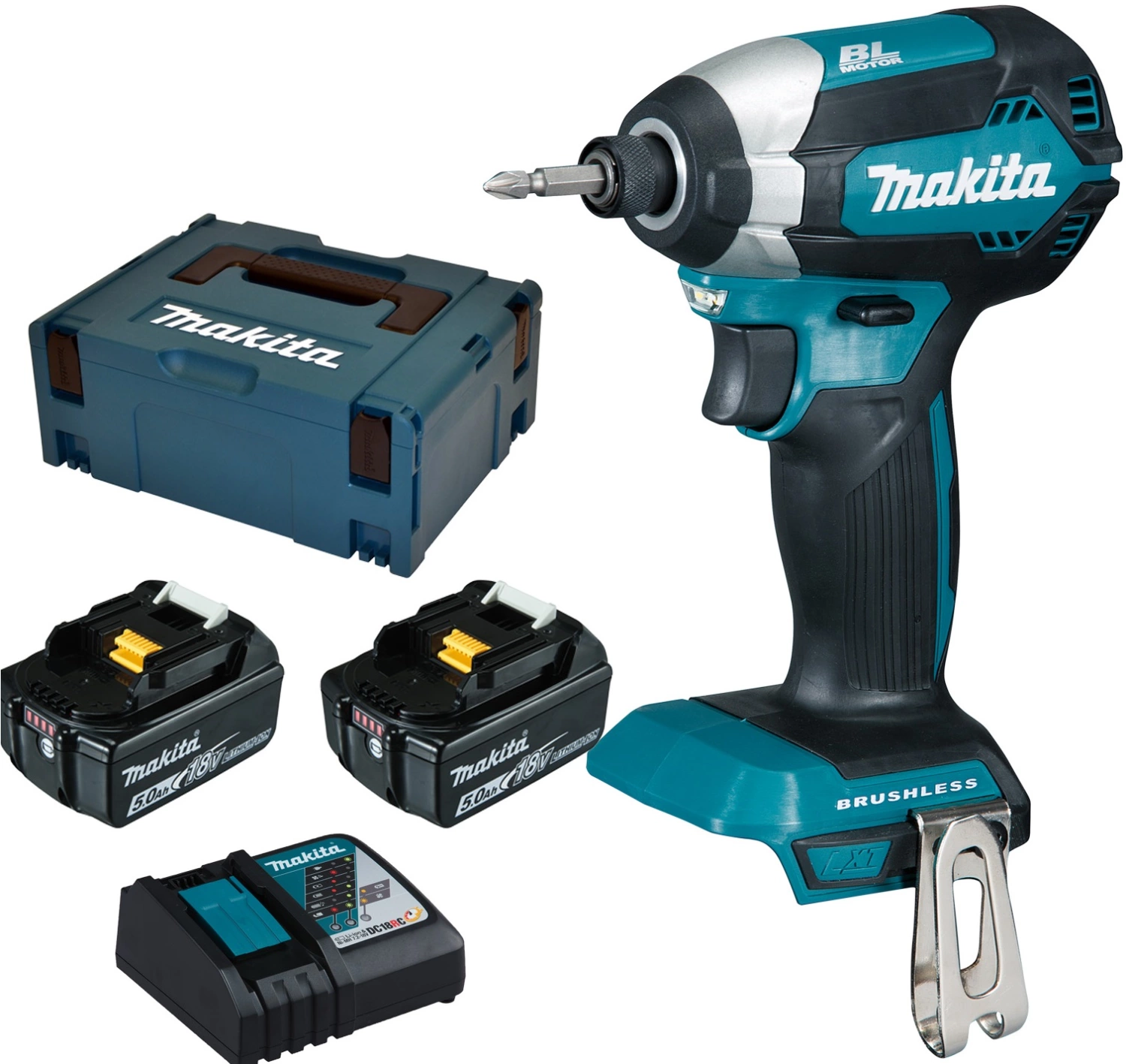 Visseuse à percussion sans-fil Makita DTD153RTJ - 18V Li-ion - 2 batteries 5,0 ah - MAKPAC - Brushless-image