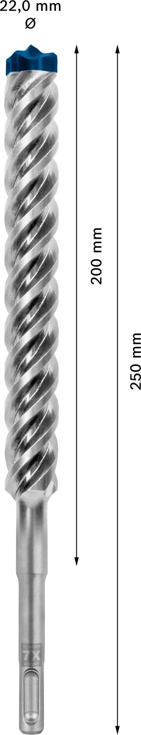 Bosch 2608900146 EXPERT Foret SDS Plus-7X - 22x200x250mm-image