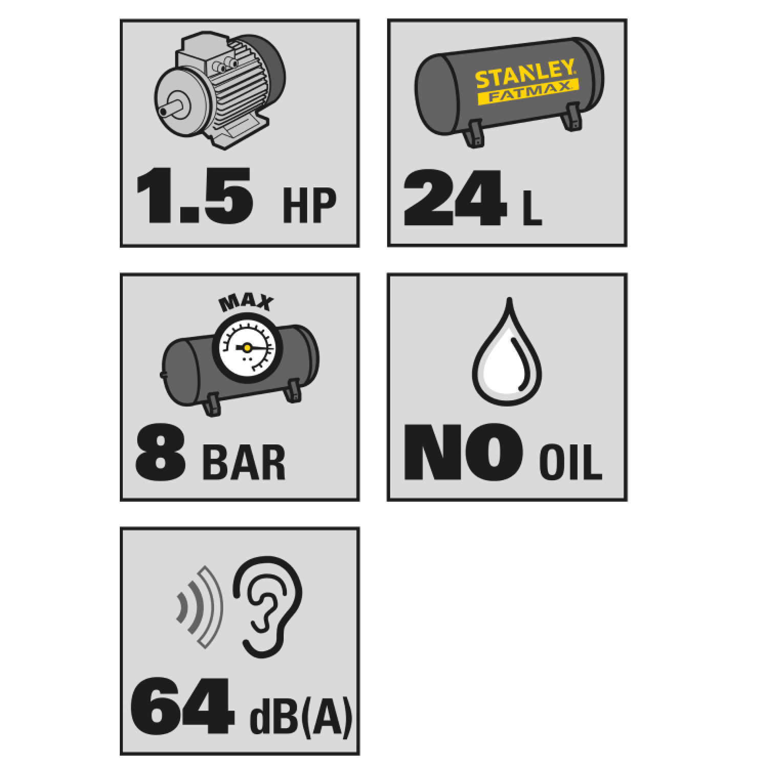 Stanley FMXCM0051E Compresseur Fatmax S244/8/24 - 8 bars - 24 l-image