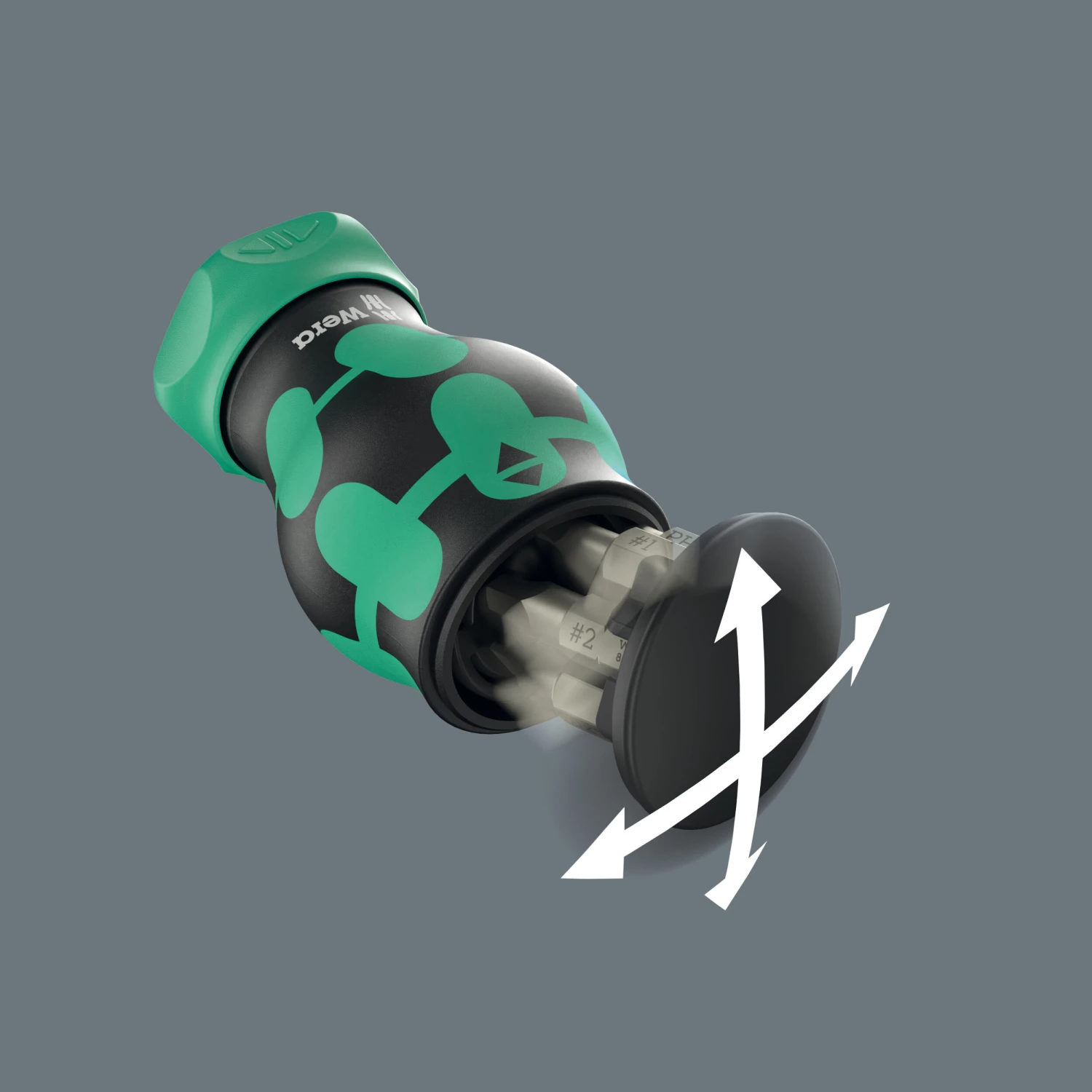 Wera 05008893001 Kraftform Kompakt Stubby Magazin RA 4 tournevis à embout interchangeable - 6 en 1 multi-embouts - avec fonction cliquet-image