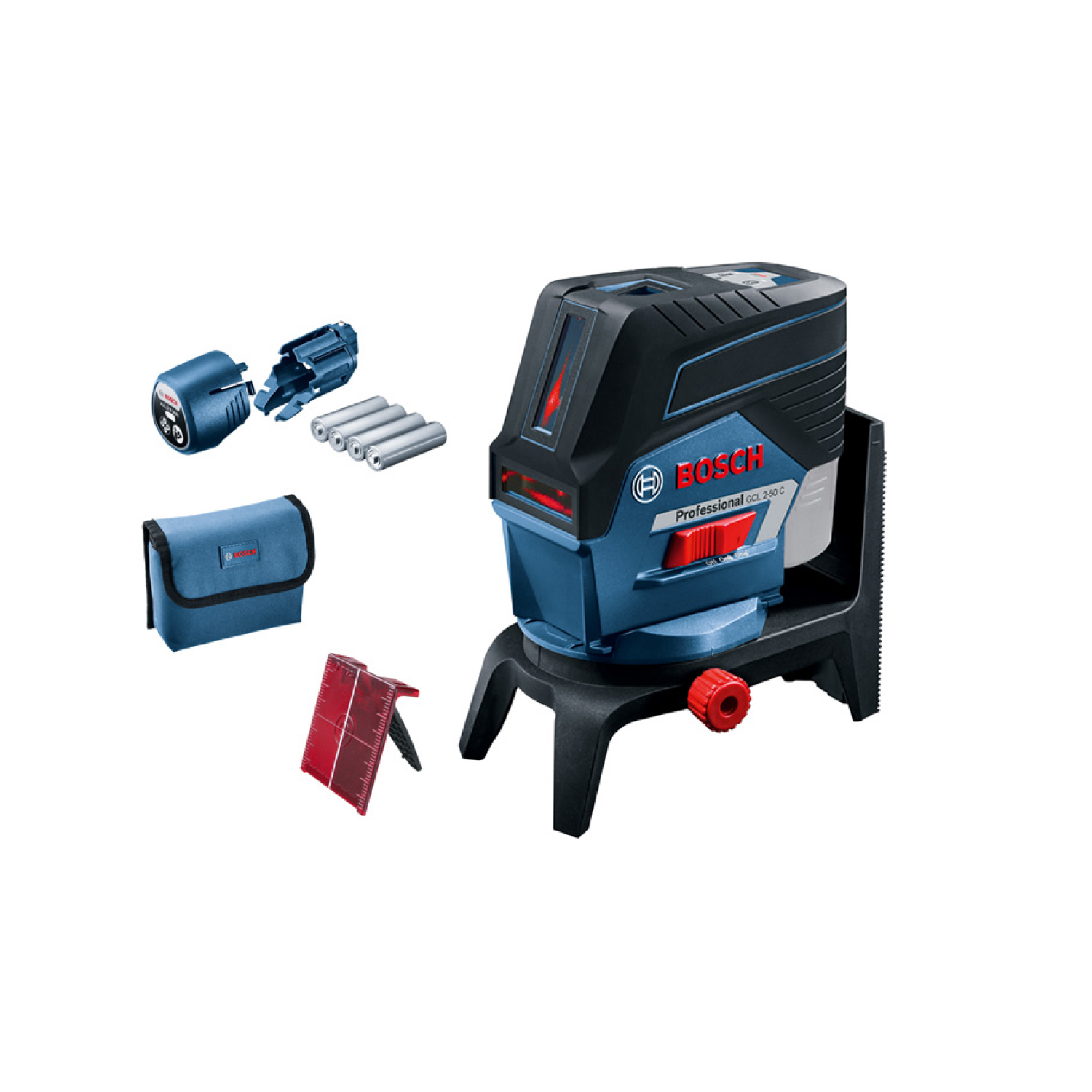 Bosch GCL 2-50 C 12V Li-Ion accu Kruislijnlaser incl. AA adapter in etui - 20m-image