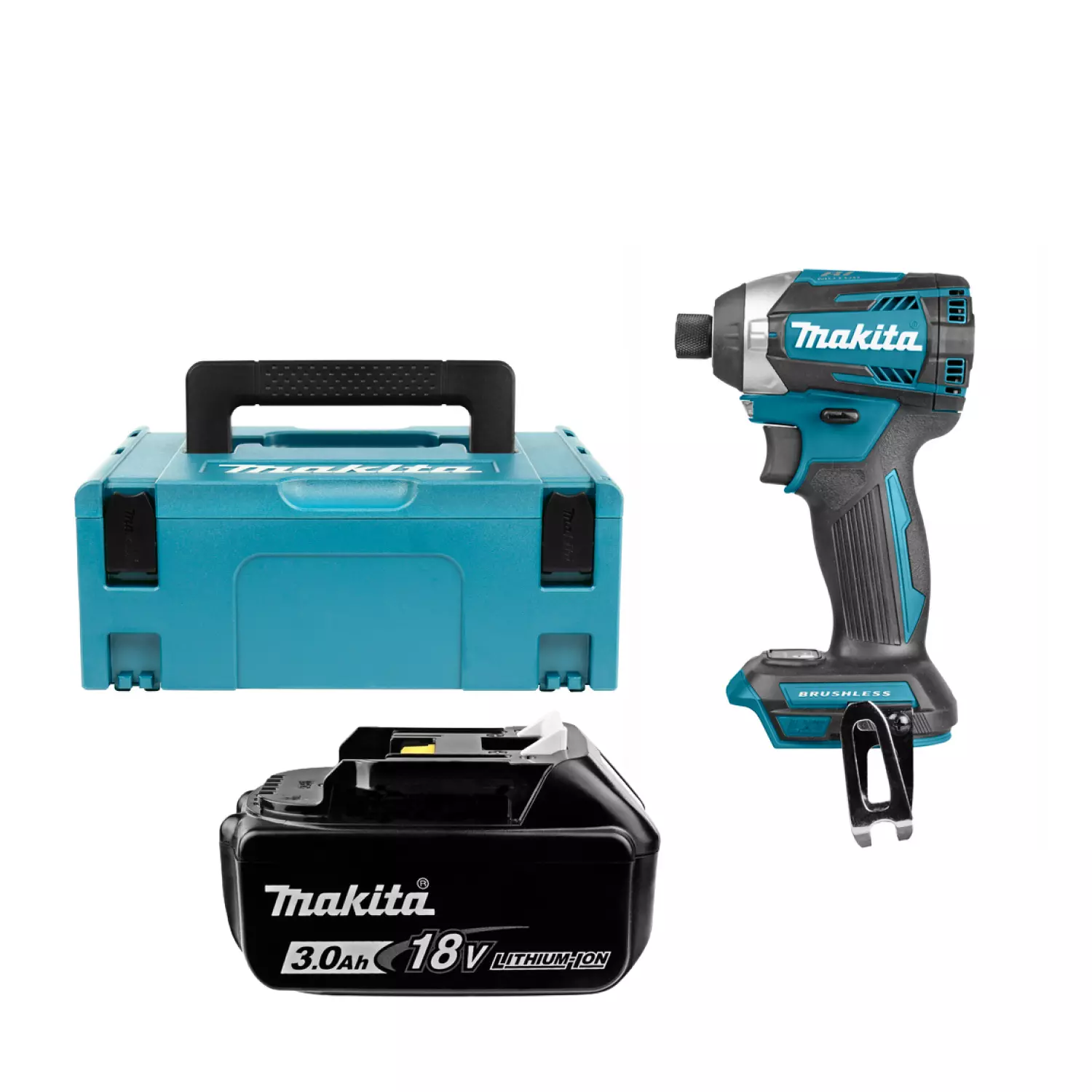 Makita DTD154ZJ Visseuse à percussion sans-fil - 18V Li-ion - MAKPAC - Brushless + Batterie 3.0Ah-image