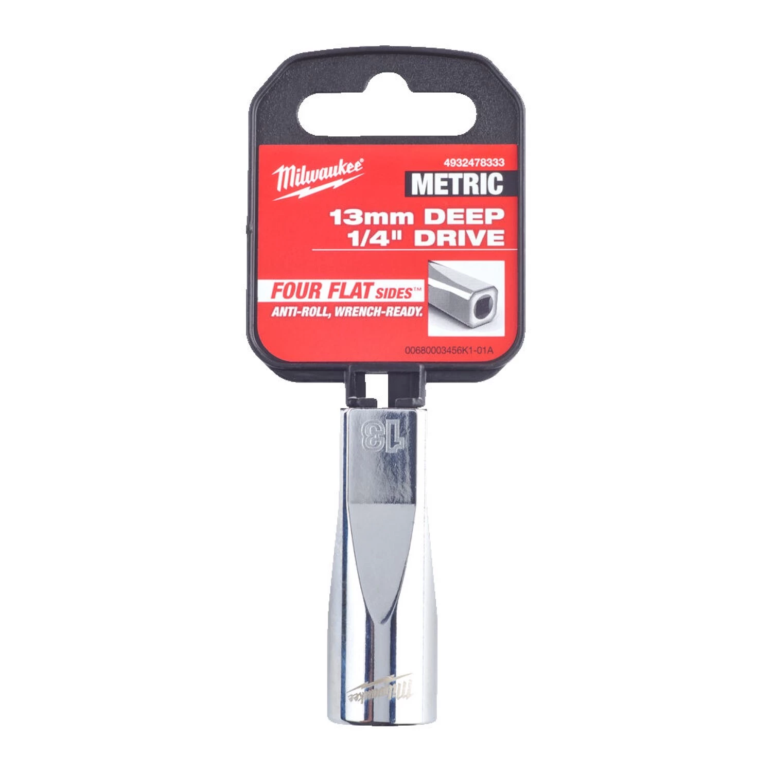 Milwaukee 4932478333 Dop - 1/4" FOUR FLAT™ - lang 13mm-image
