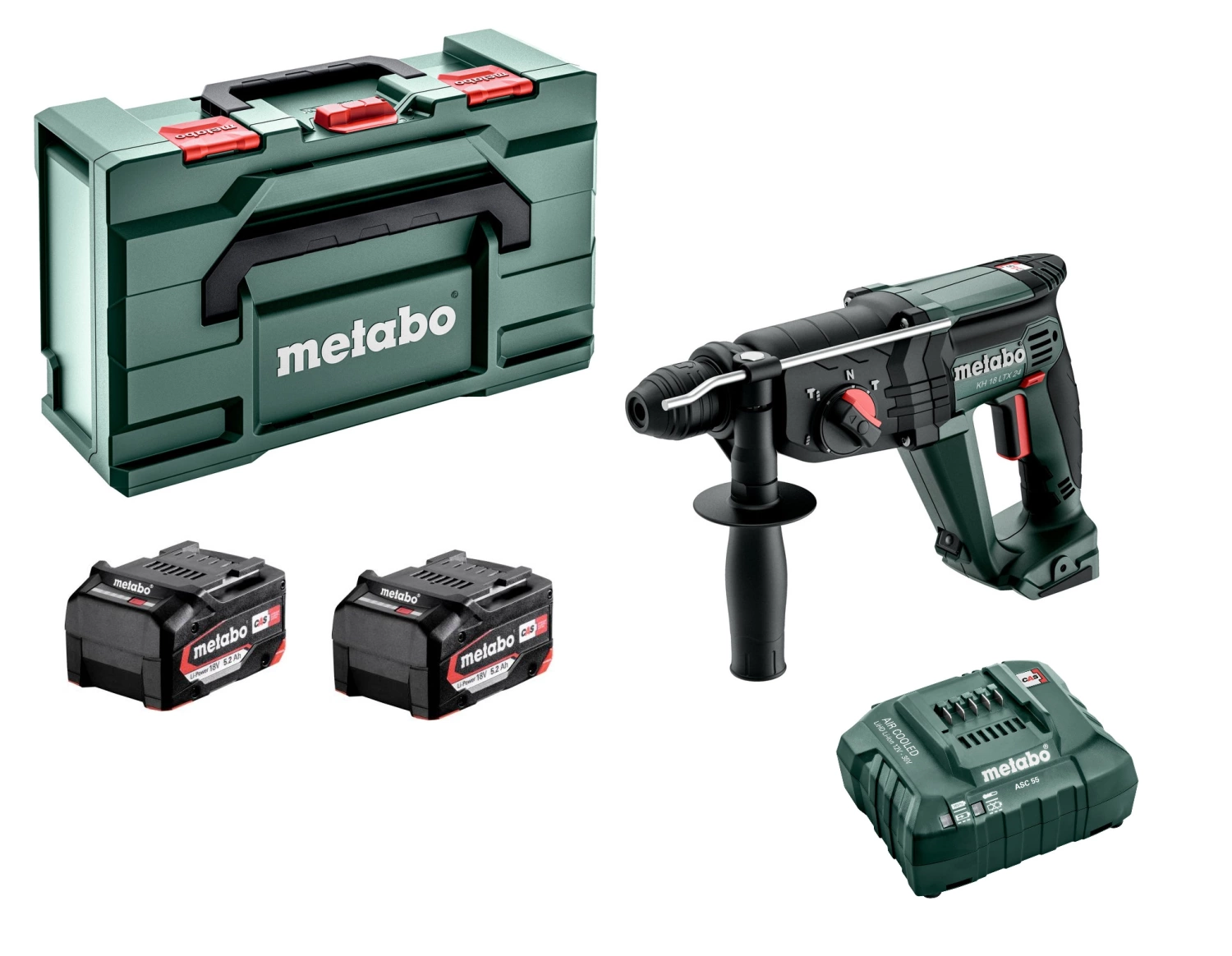 Metabo KH 18 LTX 24 18V Li-ion Accu combihamer set (2x5.2Ah Li-Power accu) in Metabox-image