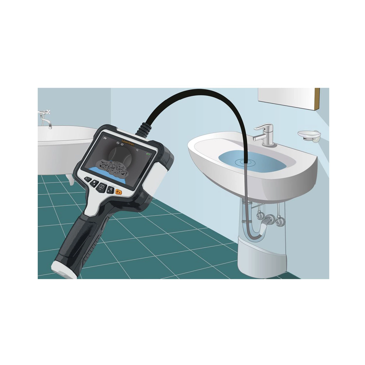 Laserliner VideoScope XL Inspectiecamera - 7.9mm x 3.5m - 480 x 272px-image