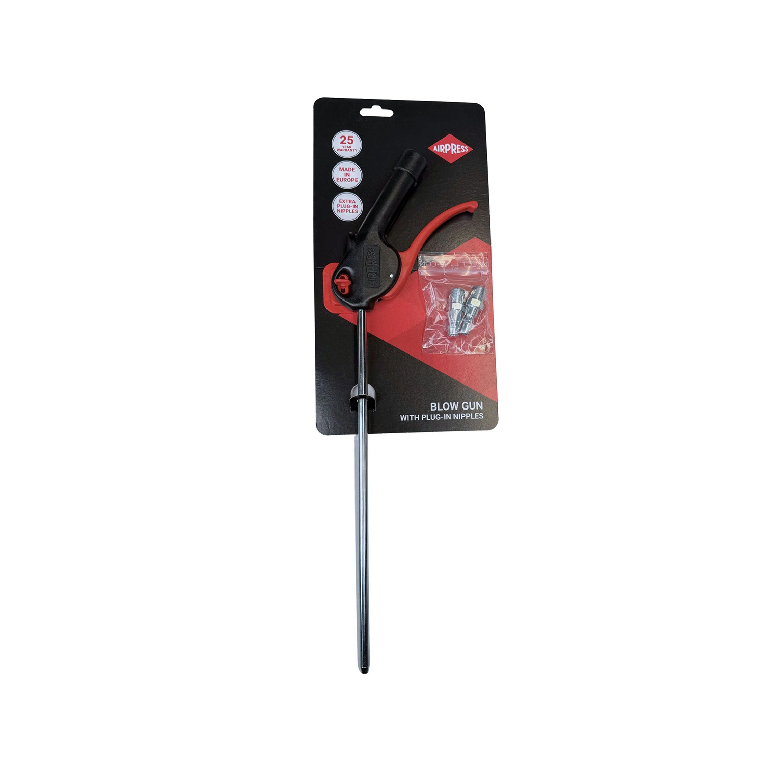 Airpress 4300006 Pistolet à air comprimé Classic - 30 cm - 16 bars - 380 l/min - avec raccords enfichables-image