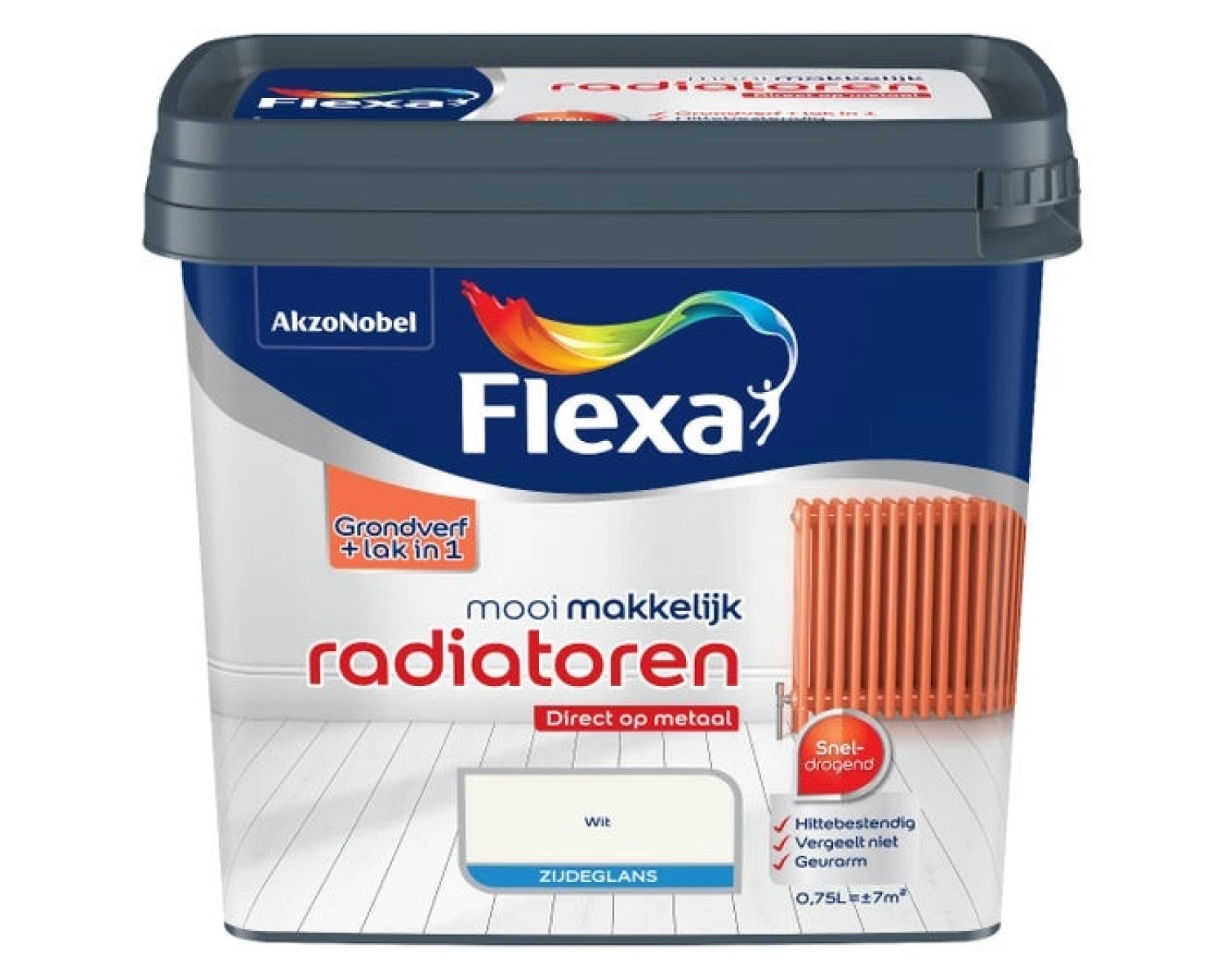 Flexa Belle Facile Radiateurs Satin - Blanc - 0,75L-image