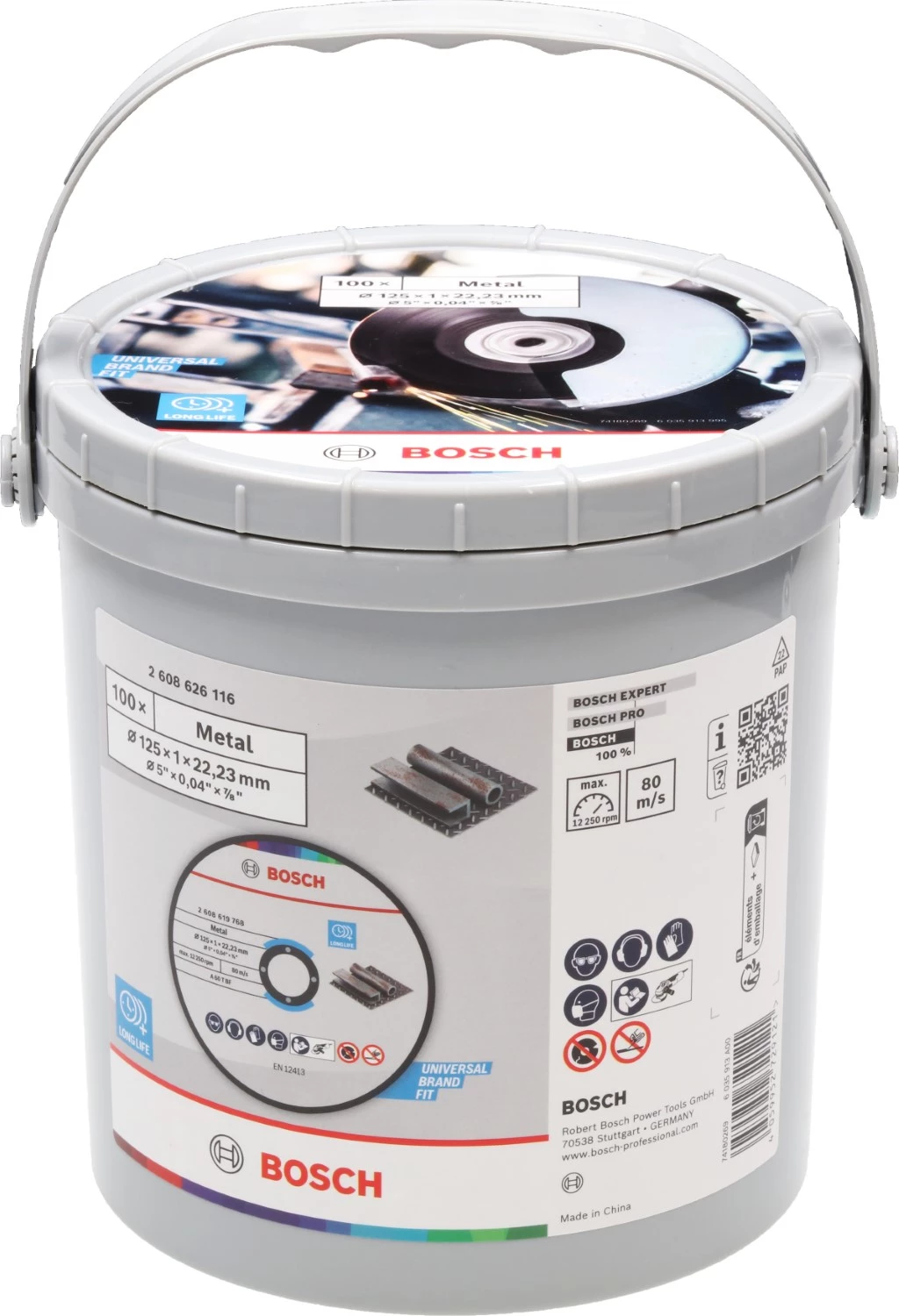 Bosch 2608626116 Disques à meuler en métal - 1 mm - en seau (100 pièces)-image