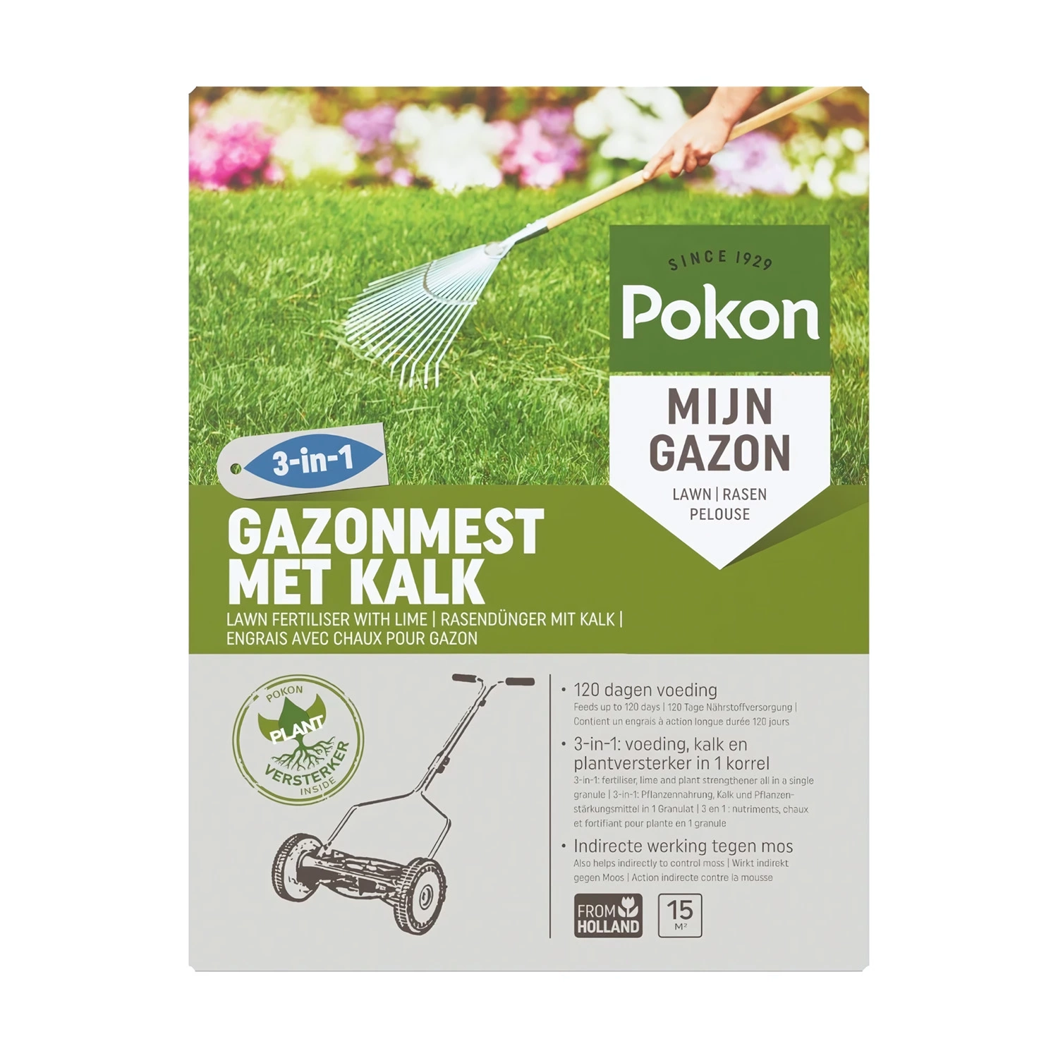Pokon Gazonmest met Kalk 3-in-1 - 15m2-image