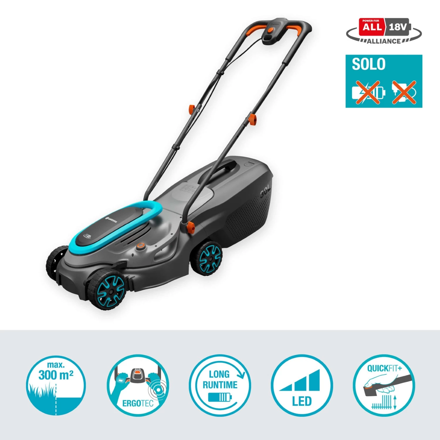 Gardena PowerMax 32/18V P4A corps de tondeuse à gazon sans fil - 32 cm-image