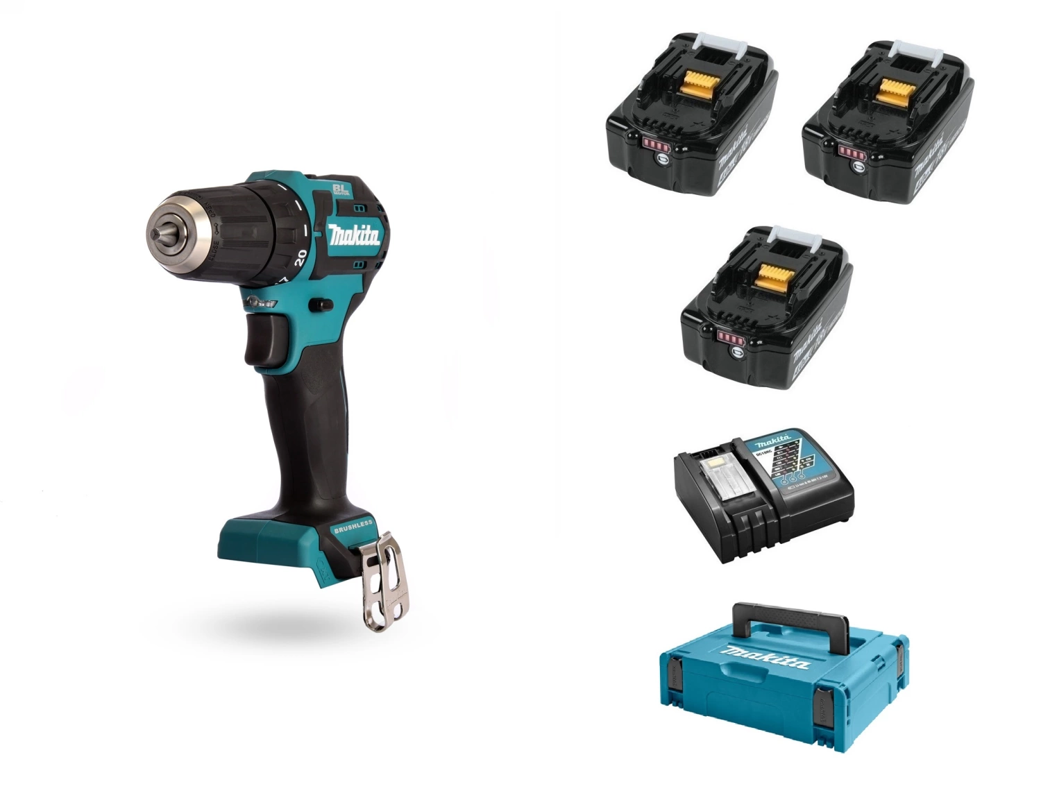 Makita DF332DSM3J 10.8V Li-Ion accu boor-/schroefmachine set (3x 4.0Ah accu) in Mbox - koolborstelloos-image