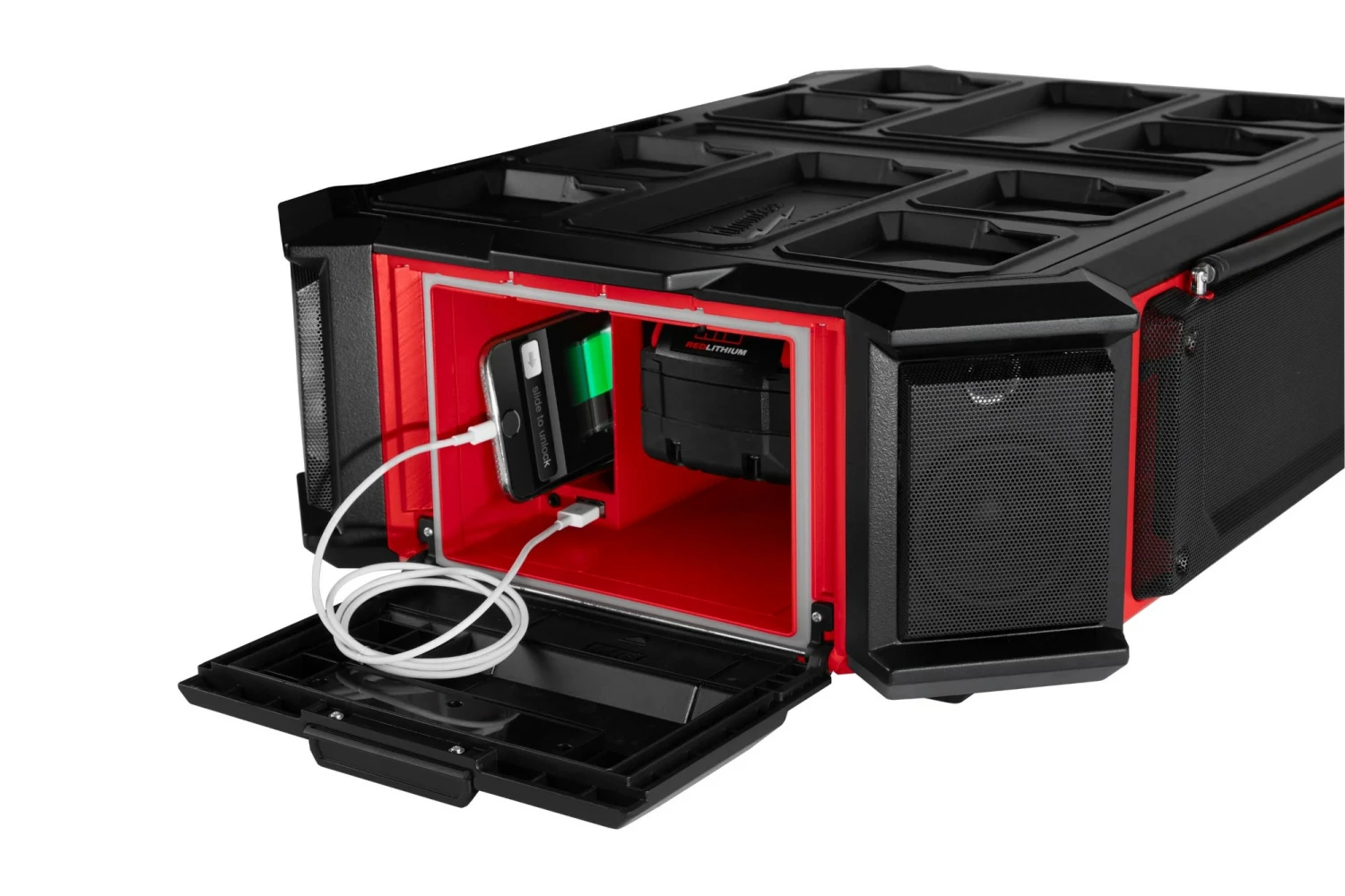Milwaukee M18 PRCDAB+-0 18V Li-Ion batterie packout radio de chantier - DAB+ - IP58-image
