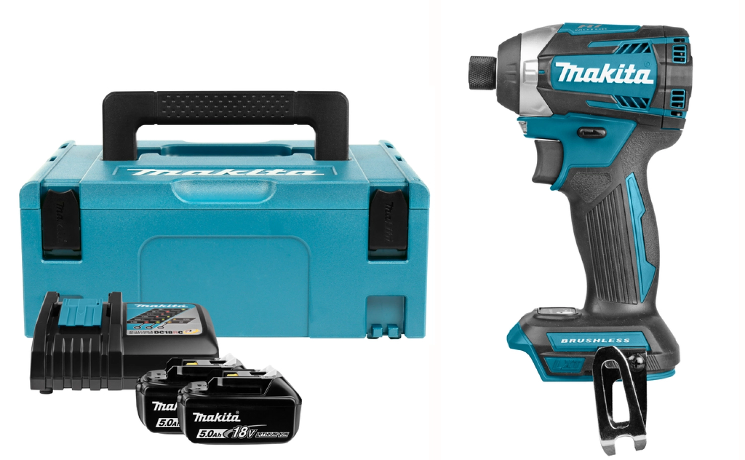 Makita DTD154RTJ 18V Li-Ion accu slagschroevendraaier set (2x 5.0Ah accu) in Mbox - koolborstelloos-image