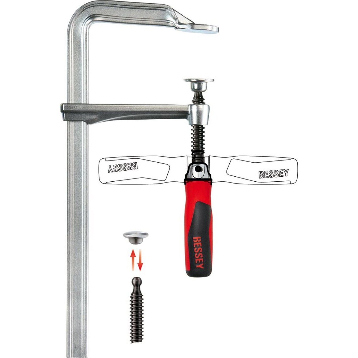 Bessey GZ50-12KG Lijmtang - Geheel Staal - 500 x 120mm - klapgreep-image