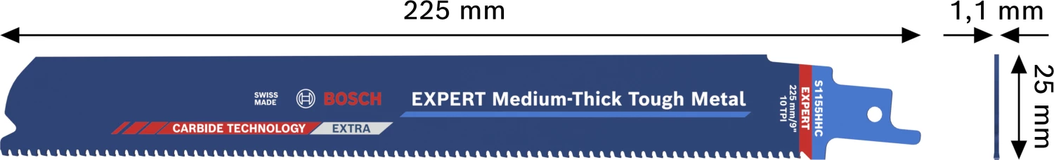Bosch EXPERT S1155HHC Lame de scie sabre Medium-Thick Tough - 175 mm - métal-image