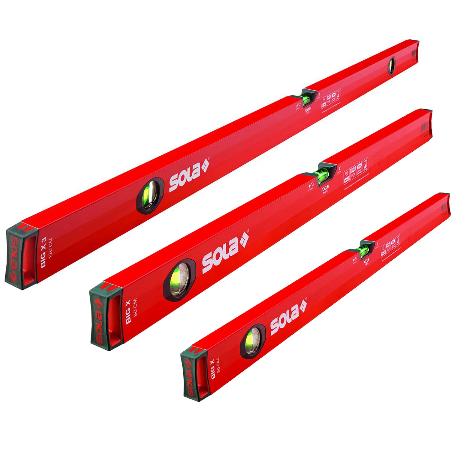 Sola Big X Aluminium waterpas triple combo set - 400 / 800 / 1200mm-image