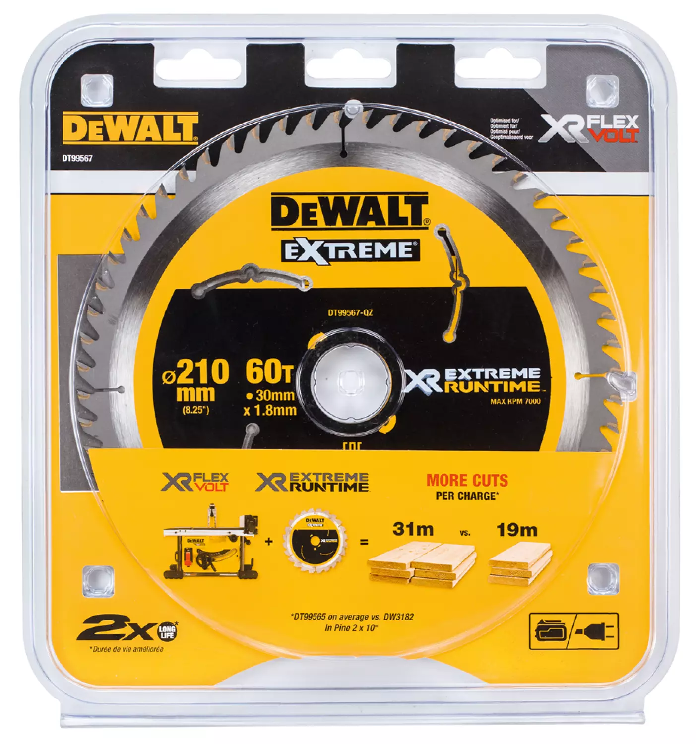 DeWALT DT99567 XR Circular Saw Blade - 210 x 30 x 60T - Wood-image