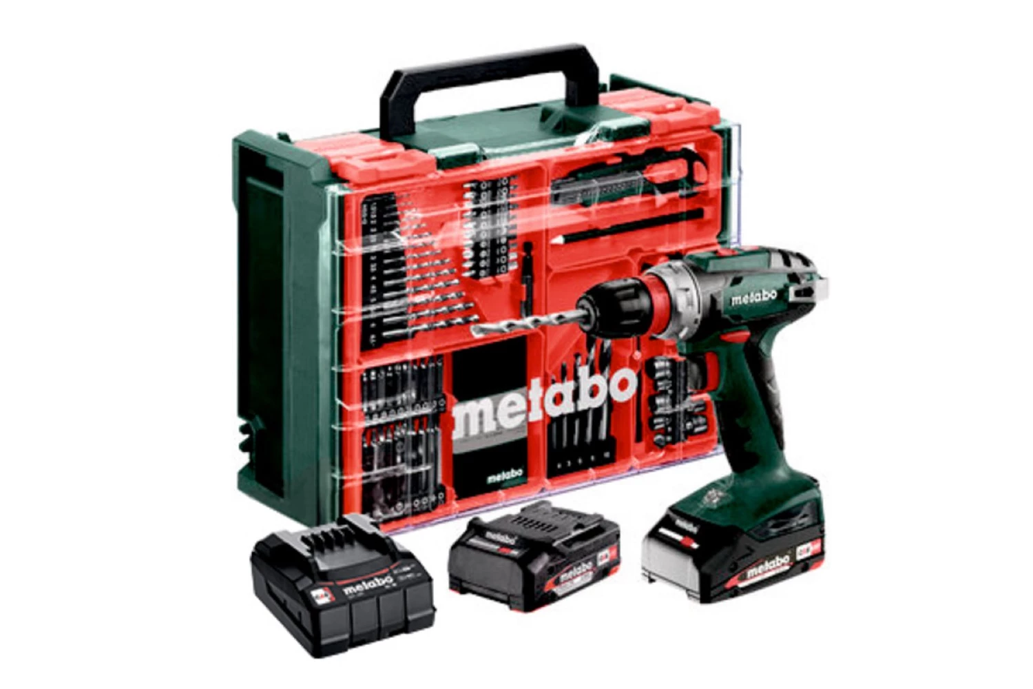 Metabo BS 18 Quick Set Mobile workshop 18V Li-ion accu schroef-/boormachine set (2x 2.0Ah accu) in koffer incl. 74-Delige accessoiresset-image