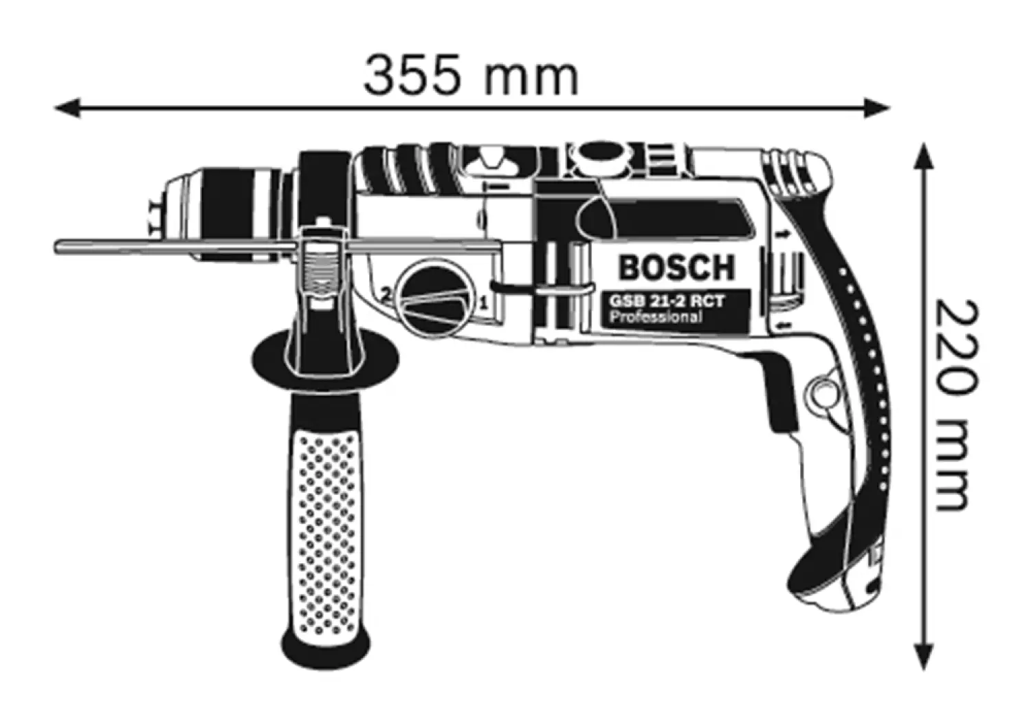 Bosch 060119C700 - Perceuse à percussion GSB 21-2 RCT-image