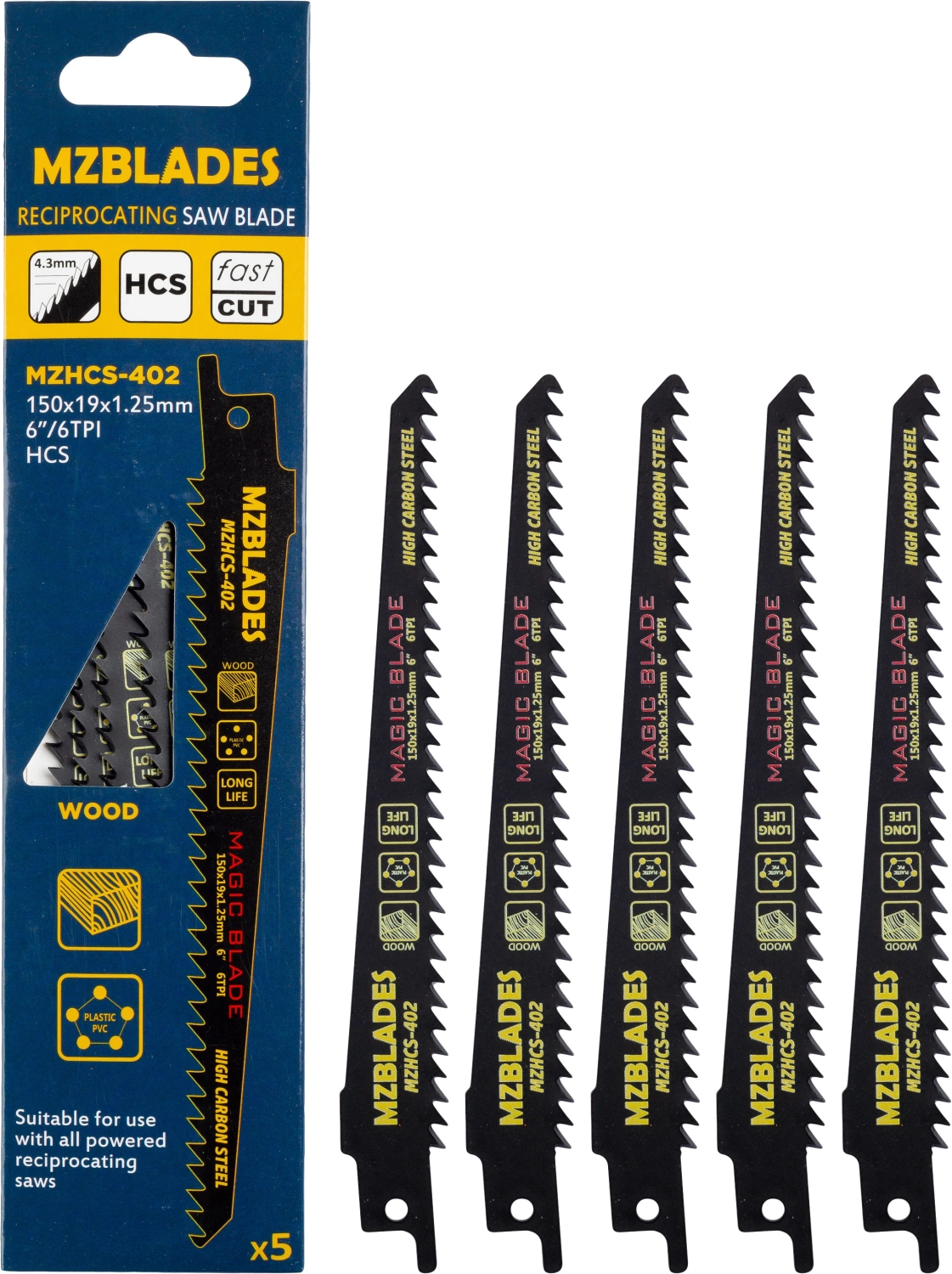 Multizaag MZHCS-402 Reciprozaagblad Hout - 5 stuks-image