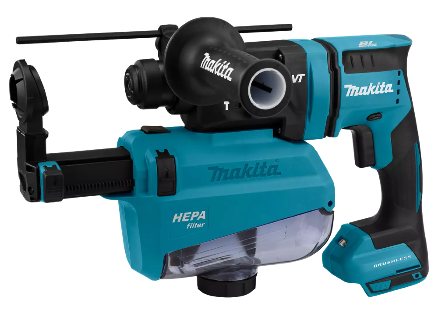 Makita DHR182ZWJU - Perforateur burineur sans-fil - 18V Li-ion - SDS-plus - Machine seule - Système d'aspiration - MAKPAC - 1,7 J - Brushless-image