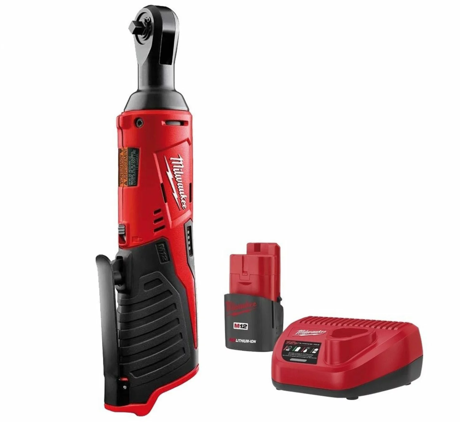 Milwaukee M12 IR-201B 12V Li-Ion Accu haakse ratelsleutel set (1x 2.0Ah accu) in tas - 40Nm - 1/4"-image