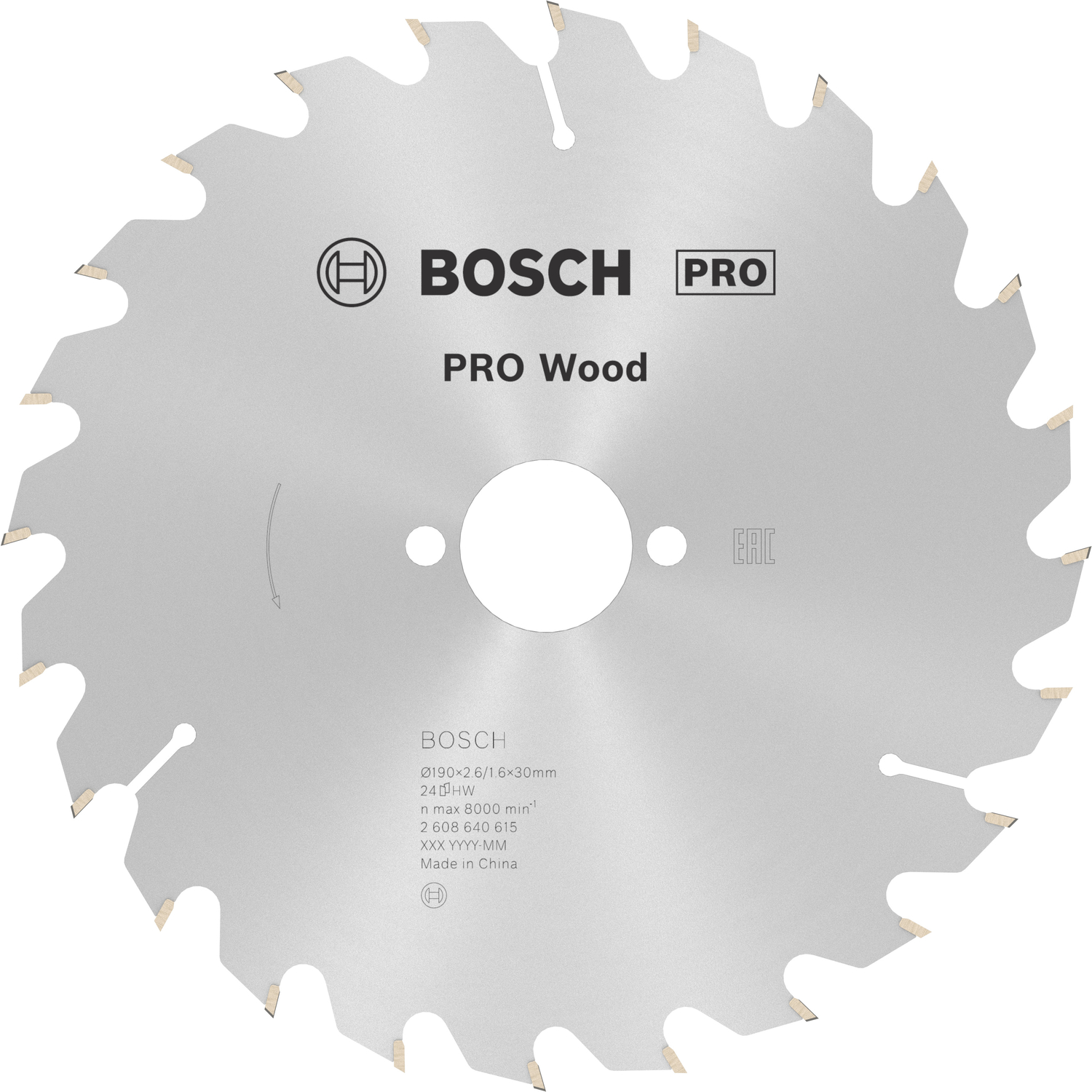 Bosch 2608640615 Pro Wood Cirkelzaagblad - 190 x 30 x 24T - Hout-image