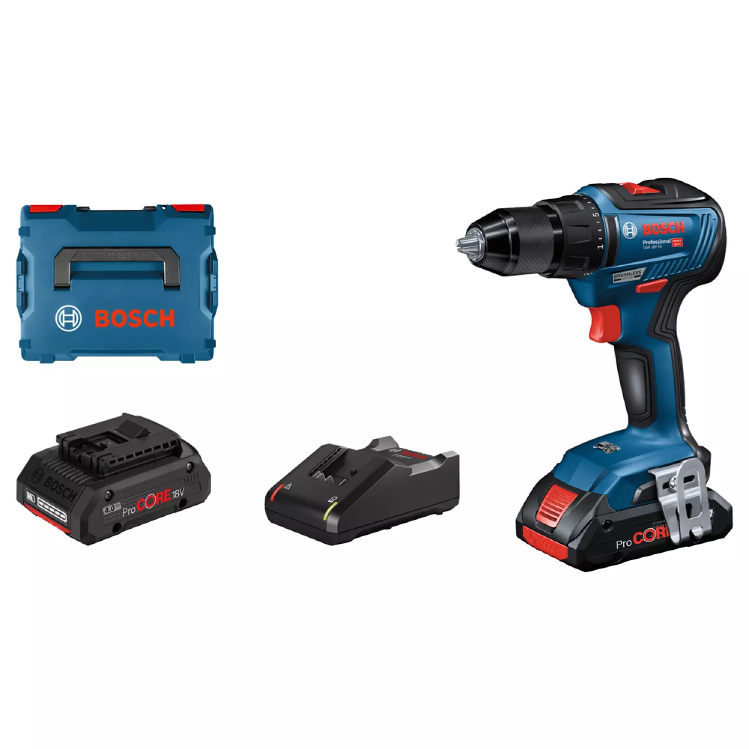 Bosch GSR 18V-55 18V LI-ion Battery Vis Drill Set (2x 4.0h) dans L-Boxx-55NM-Koolbrushless-image