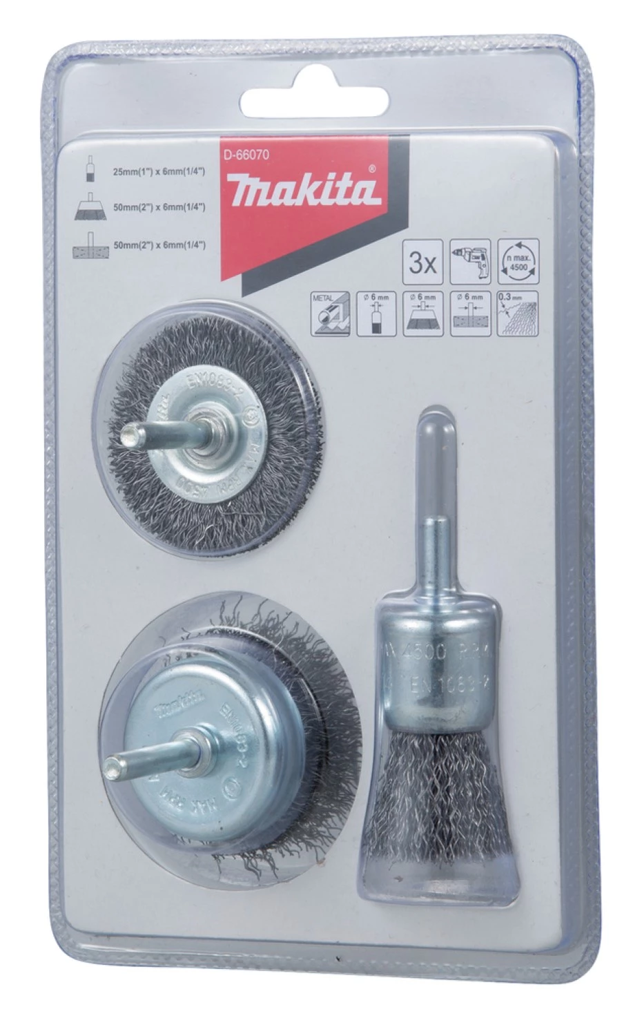Makita D-66070 Jeu de brosses 3 pièces 0.3mm-image