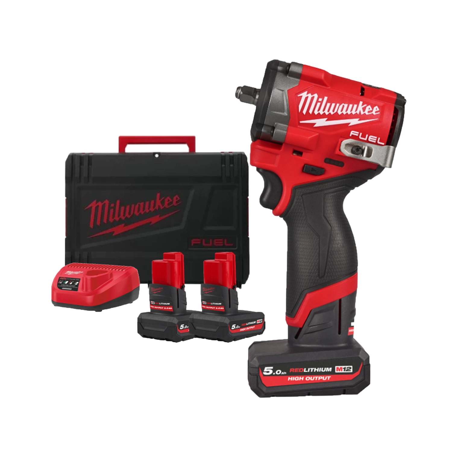 Milwaukee M12 FCIWF38G3-502X 12V Li-ion Accu slagmoersleutel set (2x 5.0Ah Accu) in HD box - 745Nm - 3/8"-image