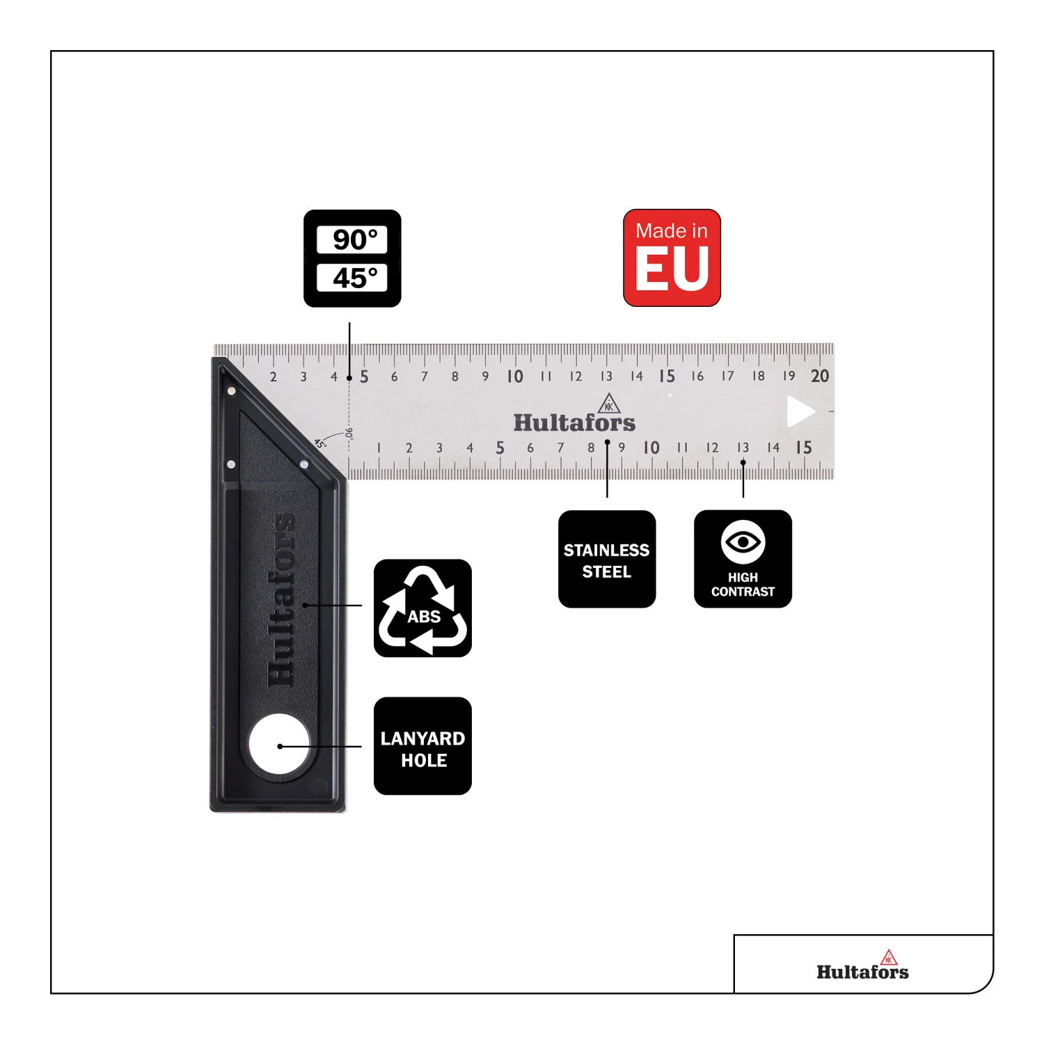 Hultafors S20L Lichtgewicht winkelhaak - 200mm-image