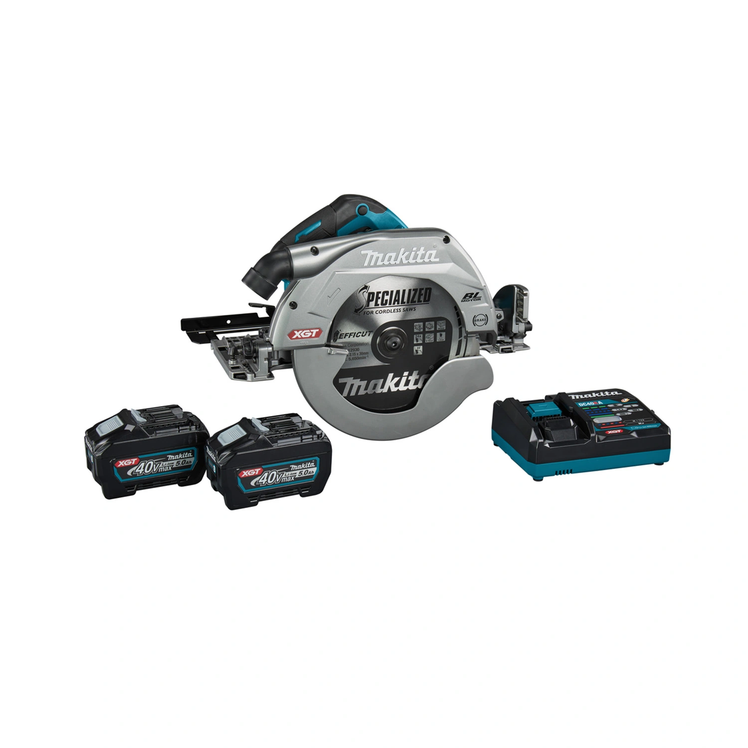 Makita HS011GT201 40V Li-ion batterie scie circulaire (2x 5,0Ah batterie) dans boîte - 270 mm