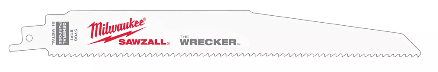 Milwaukee 48005706 Lame de scie sabre The Wrecker 150 / 3,2 mm (5 pièces) - 230mm-image