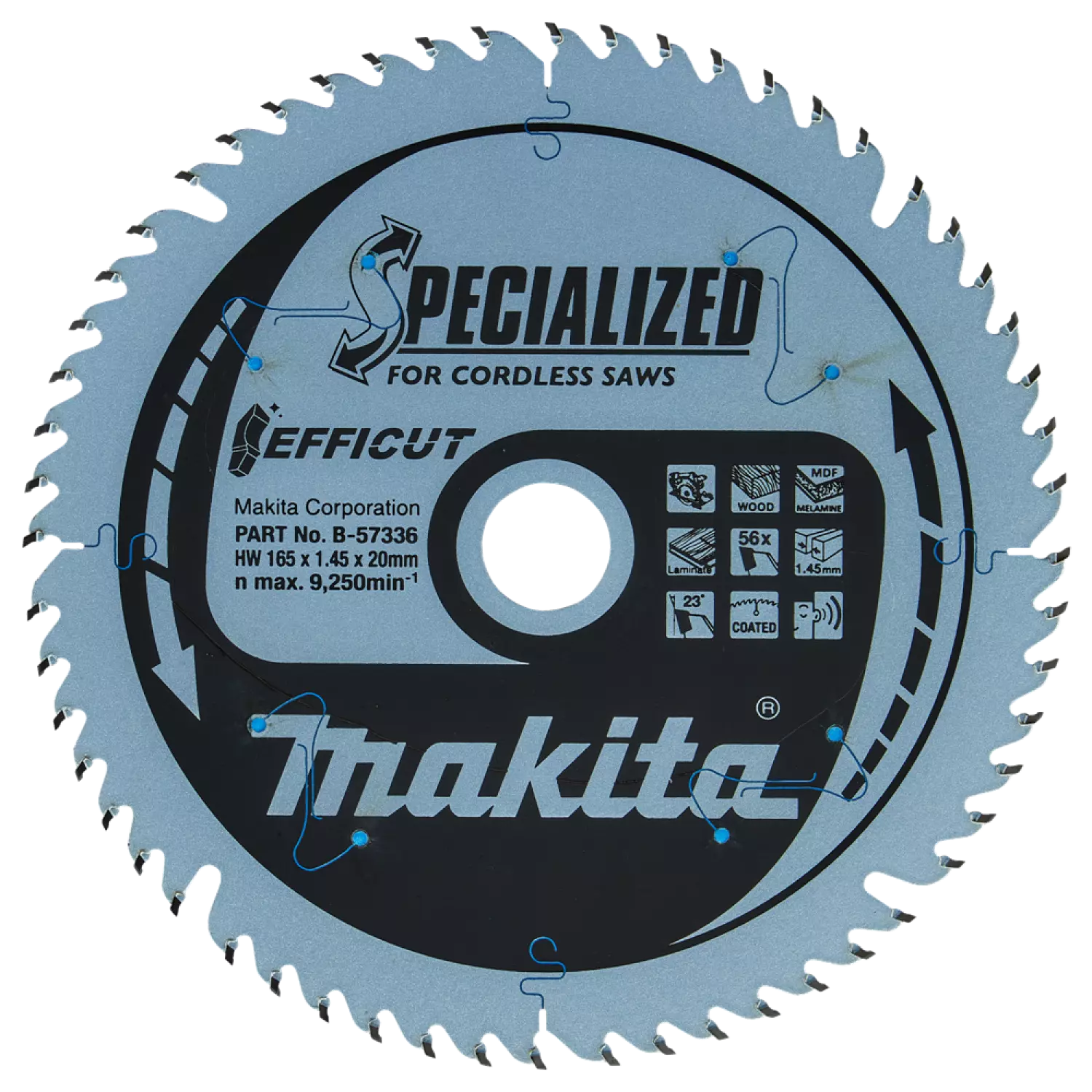 Makita B-57336 Cirkelzaagblad - Efficut 165x20x1,45 56T - Hout-image