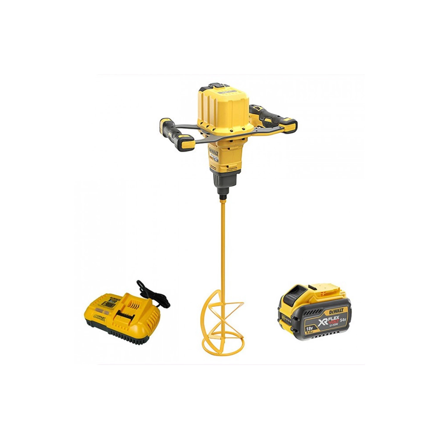 DeWALT DCD240X2 54V Li-ion XR FlexVolt accu mixer set (2x 9.0Ah) - M14 - 160mm-image