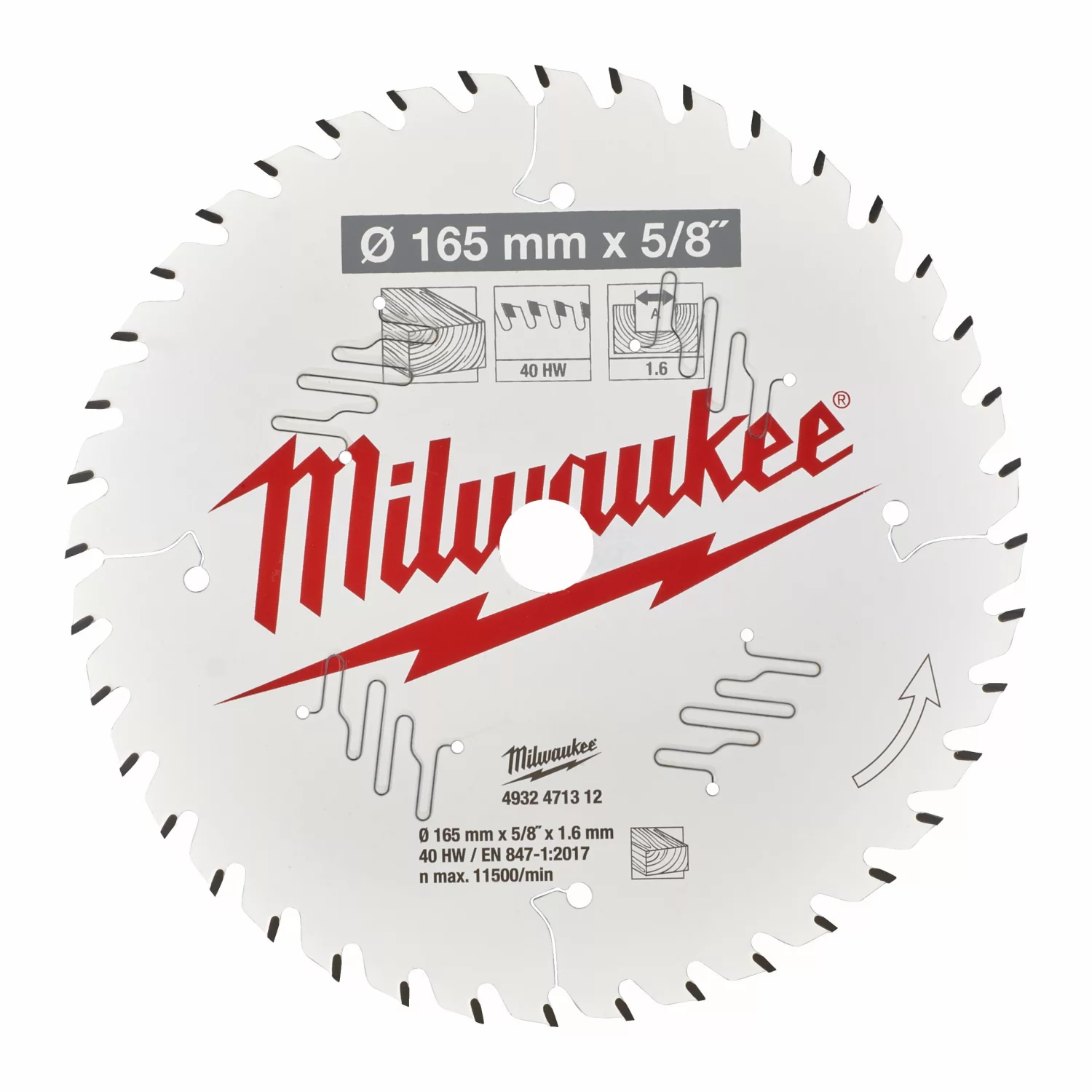 Milwaukee 4932471312 / 4932352314 Cirkelzaagblad - 165 x 15,87 x 40T - Hout / MDF-image