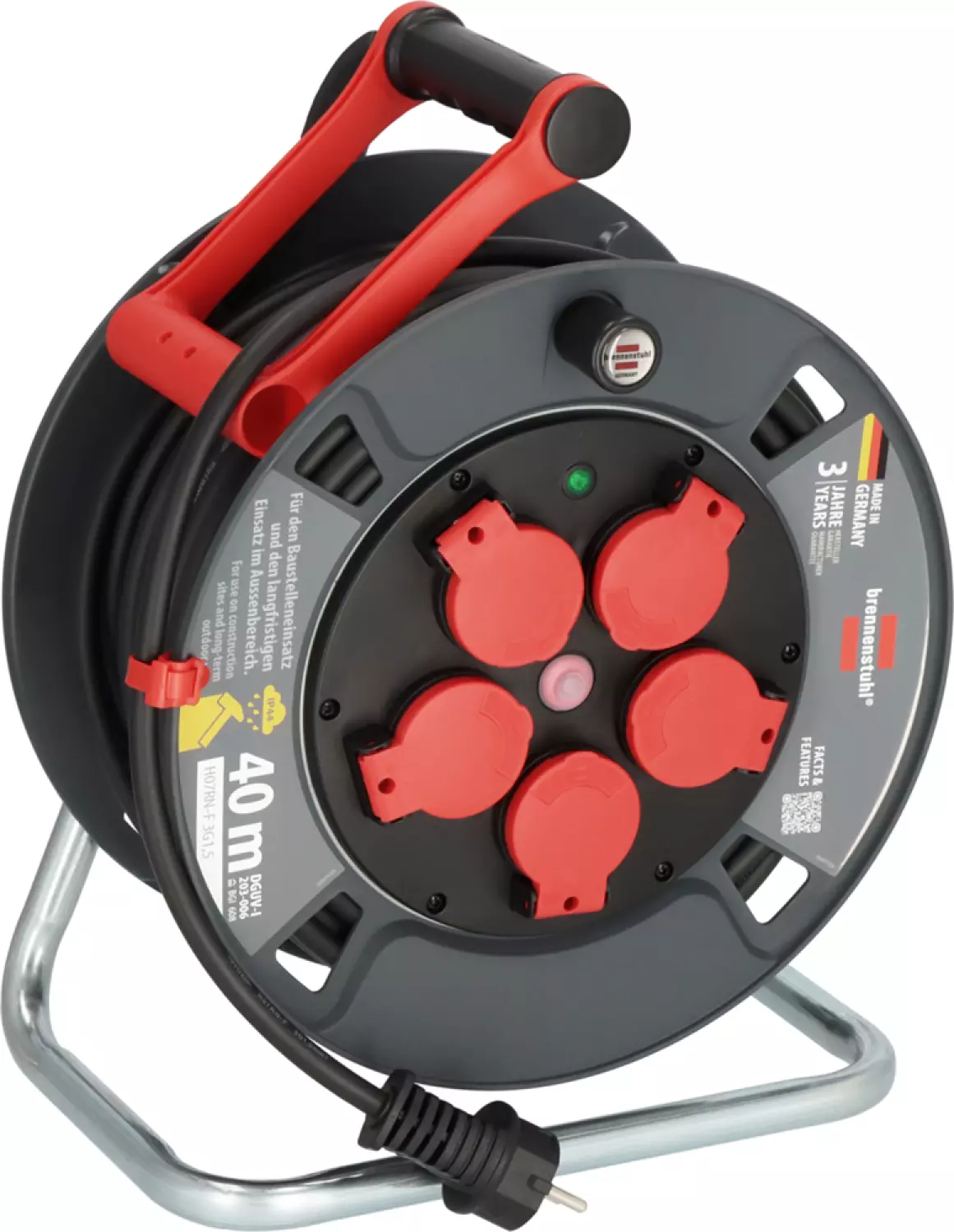 Brennenstuhl Professional KU 4100 enrouleur de câble 5 prises 300 H07RN-F 3G1,5 - IP44 - 40m-image