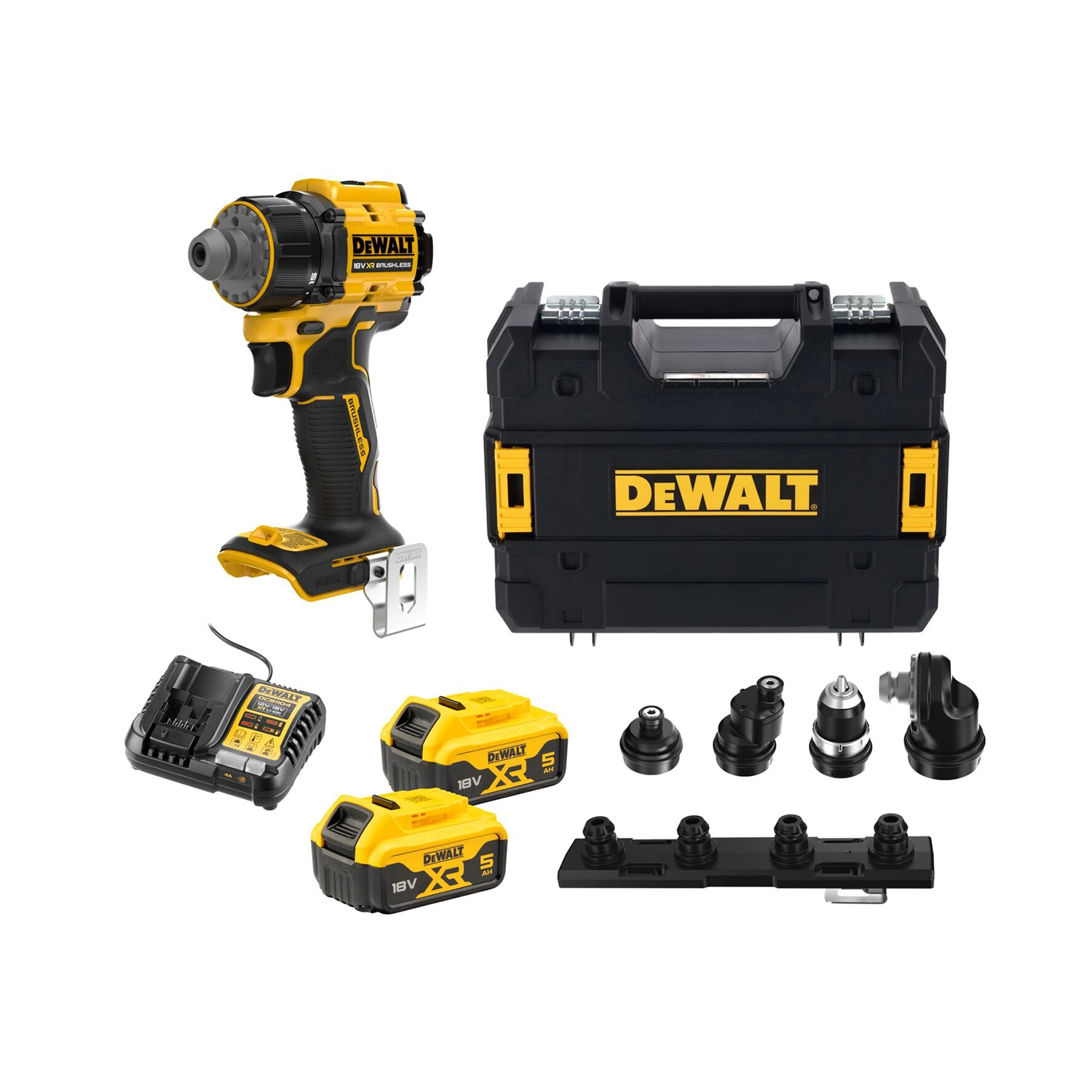 DeWALT DCD803P2T Kit visseuse/perceuse sans fil 18 V Li-ion (2 batteries 5,0 Ah) dans TSTAK - Multi-head-image