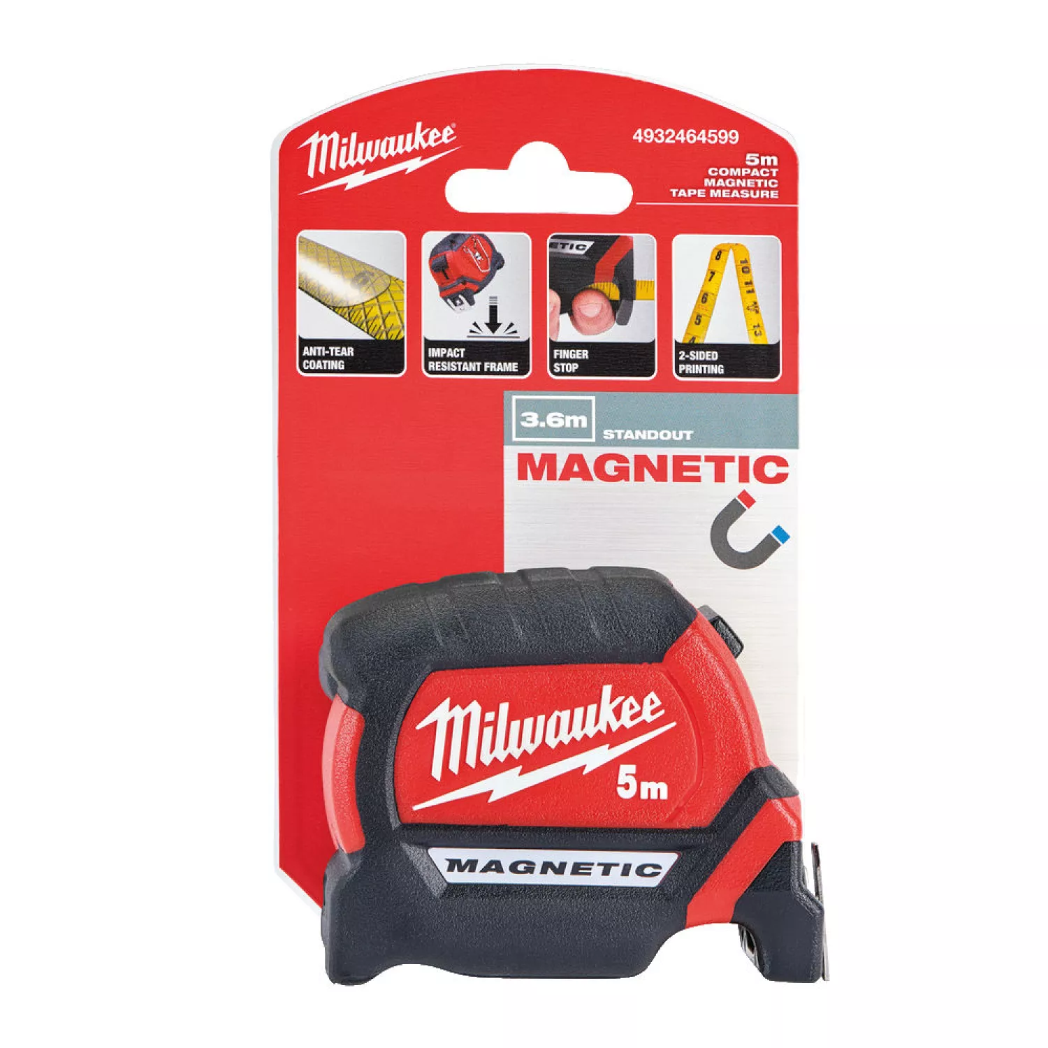 Milwaukee 4932464599 - Mètre à ruban Premium Magnétique Gen 3 - 5 m / 27 - 1pc-image