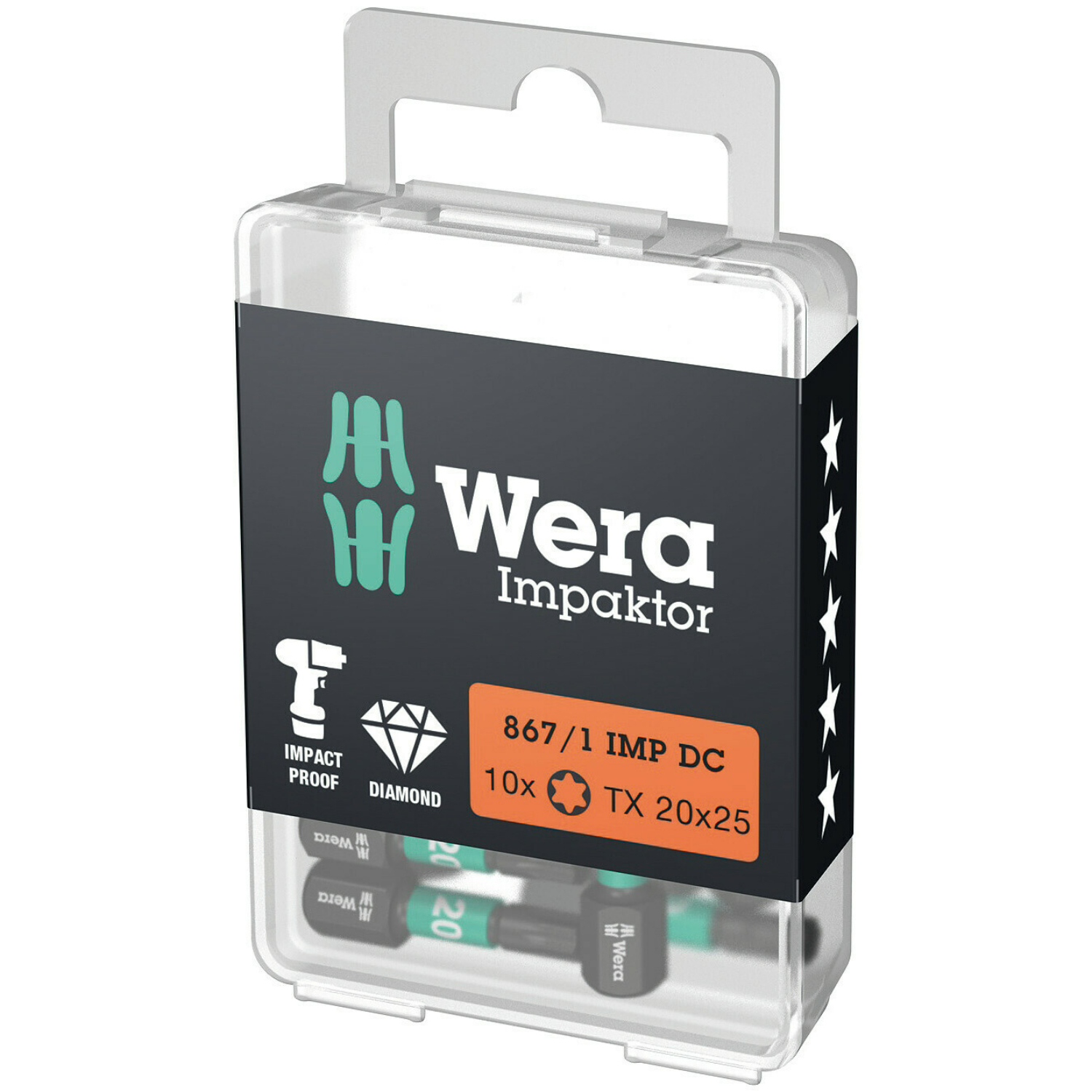 Wera 867/1 Embouts TORX® IMP DC Impaktor, TX 20 x 25 mm, 10 pièces-image